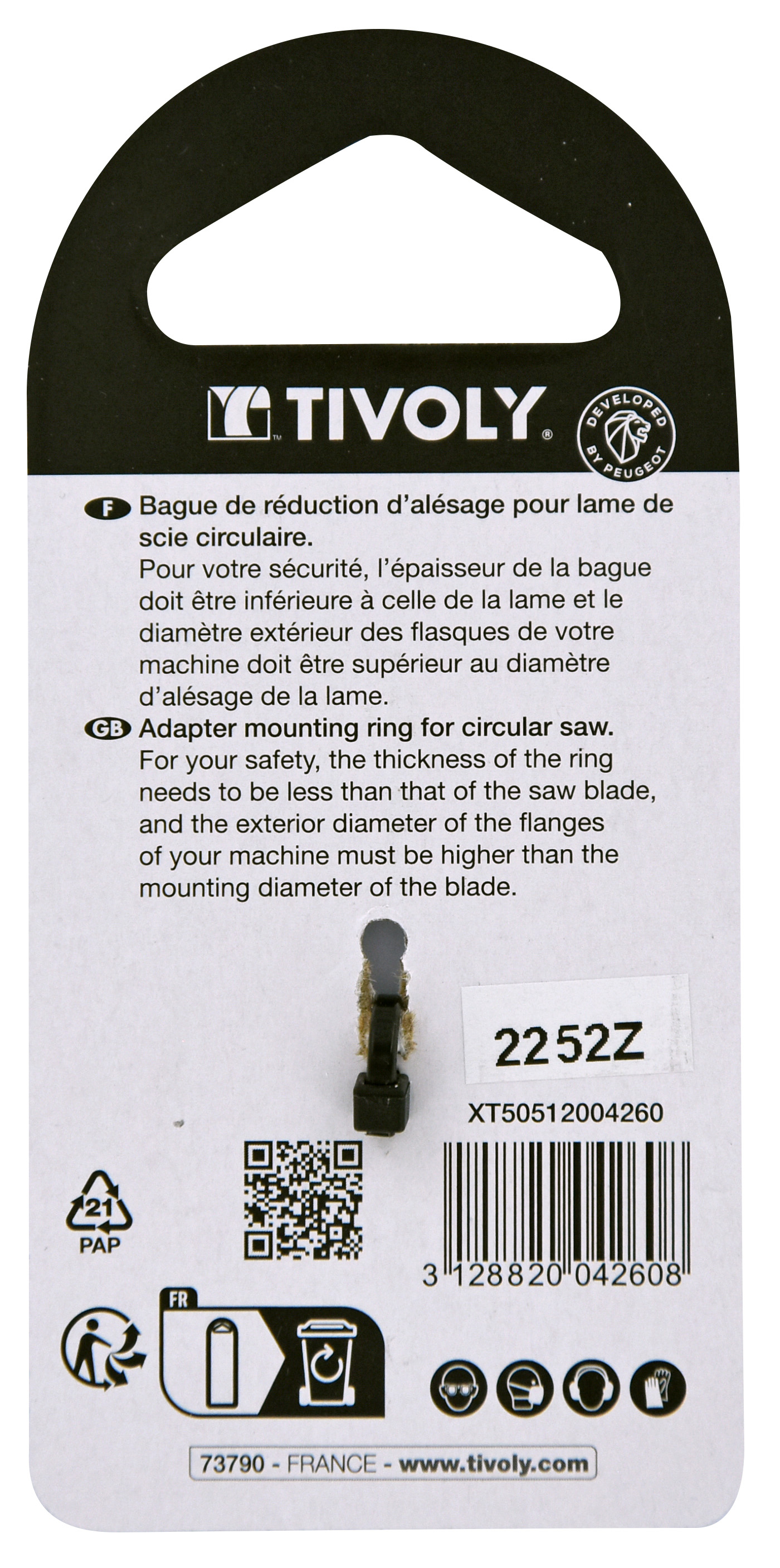 BAGUES DE REDUCTION | Scie circulaire Ø20>>>Ø16 TIVOLY - XT50512004260