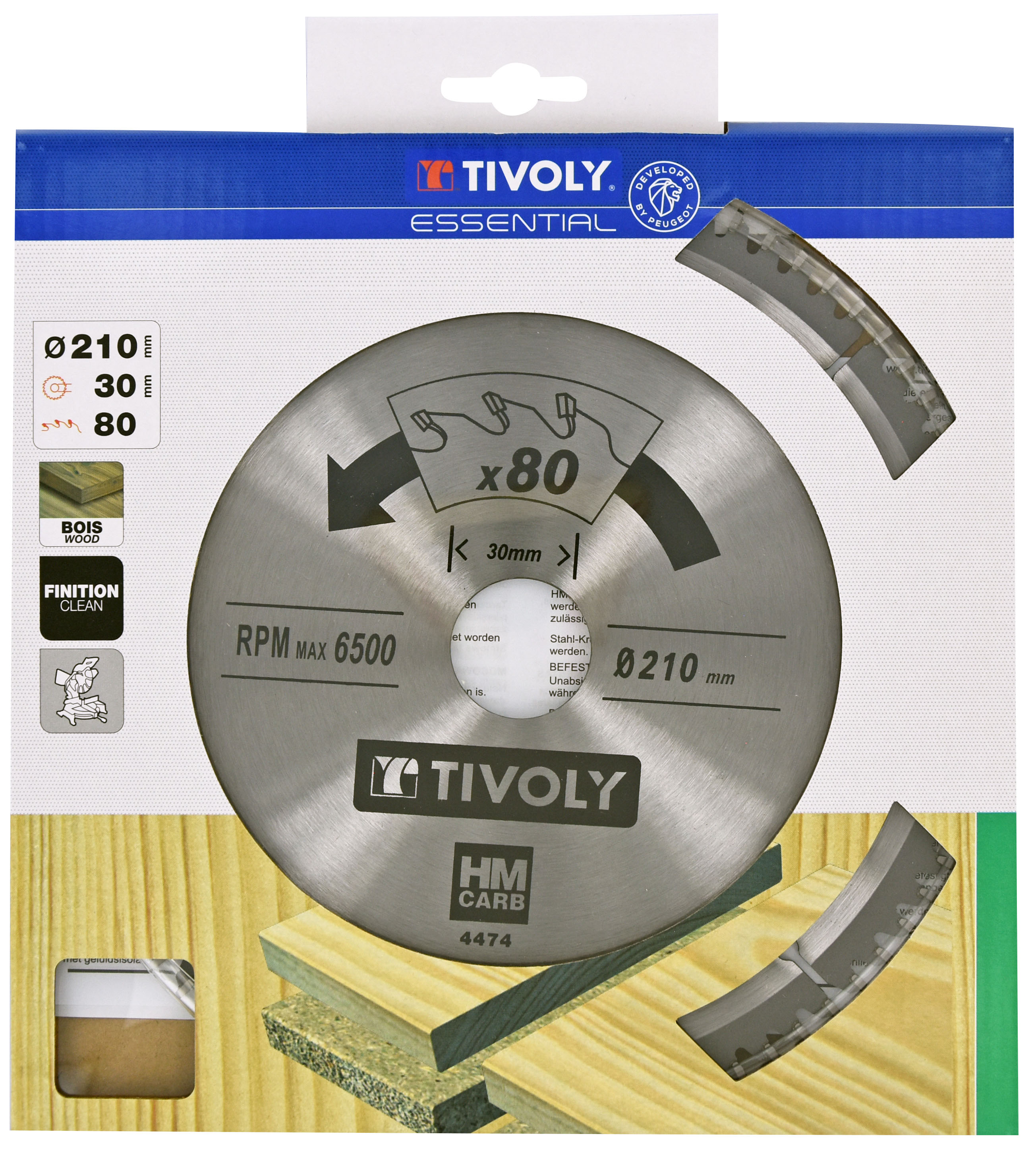 Lame de scie circulaire -Finition - Pour Bois dur, stratifié, parquet -Pour scie radiale Ø: 254 x Ø2: 30 x Z: 80 TIVOLY - XT50514004476