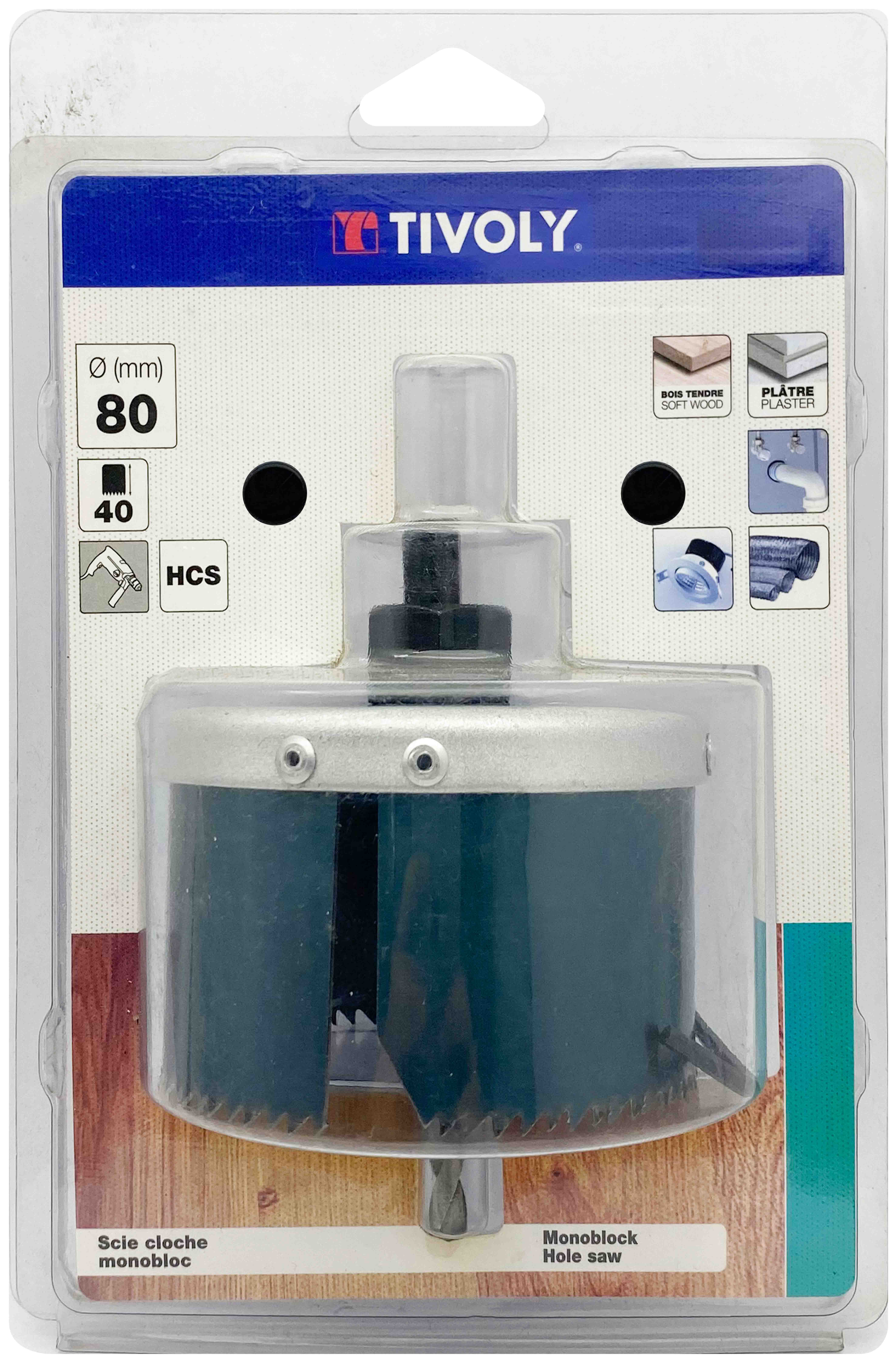 Scie cloche HCS (Blister Box) / H: 40 Ø: 80 TIVOLY - XT505220002