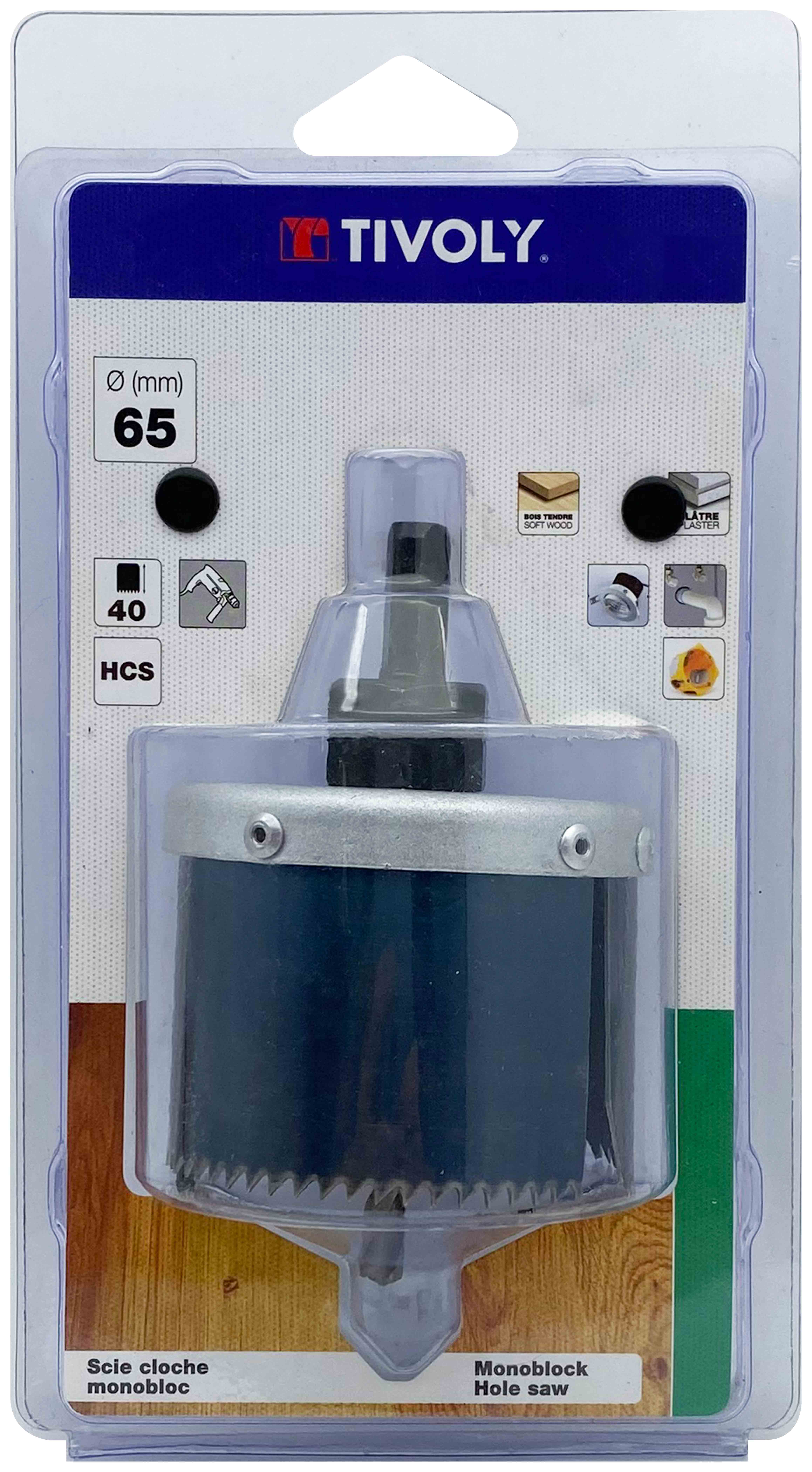 Scie cloche HCS (Blister Box) / H: 40 Ø: 65 TIVOLY - XT50522000675