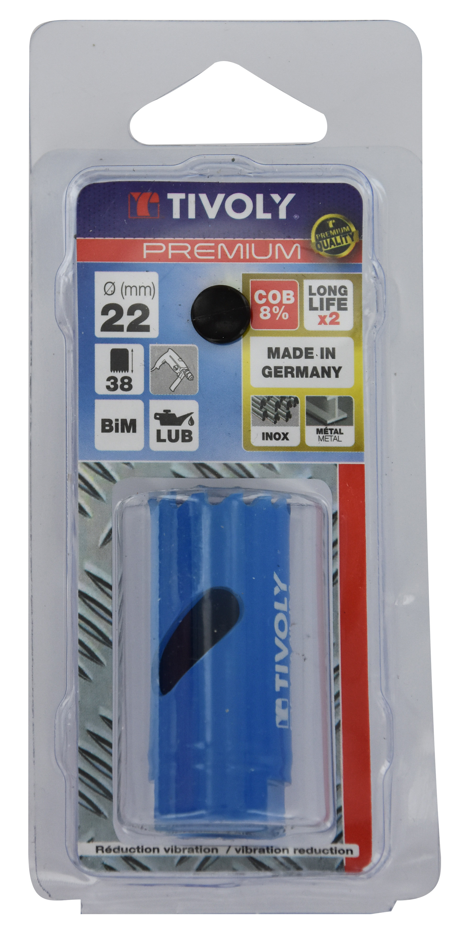 SCIE CLOCHE BI-METAL COBALT 8 % | 1 LAME | USAGE INTENSIF | DIAM.19 TIVOLY - XT505220100