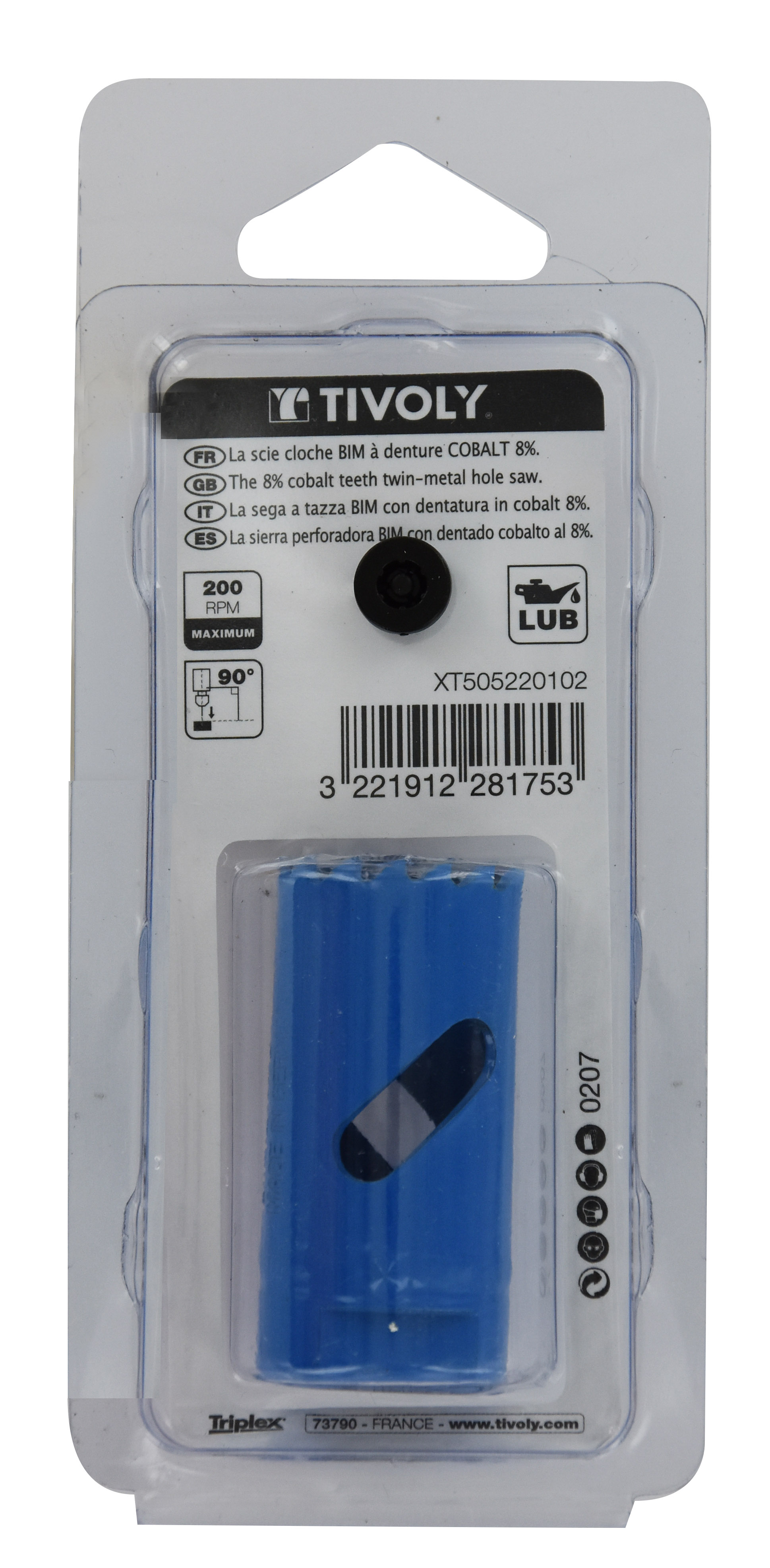 Scie cloche bi-métal cobalt 8 % (Blister Box) / H: 38 Ø: 25 TIVOLY - XT505220102