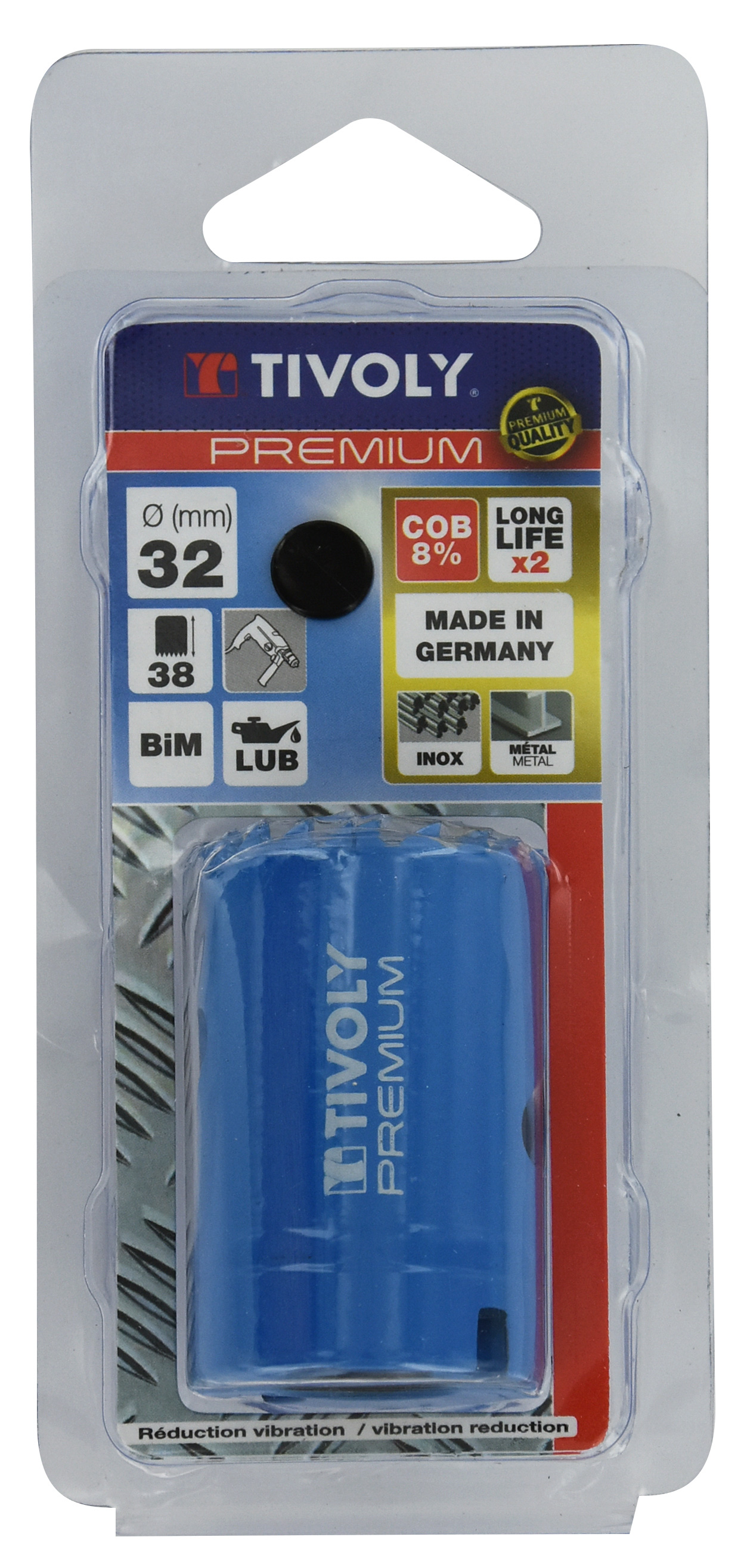 Scie cloche bi-métal cobalt 8 % (Blister Box) / H: 38 Ø: 32 TIVOLY - XT505220104