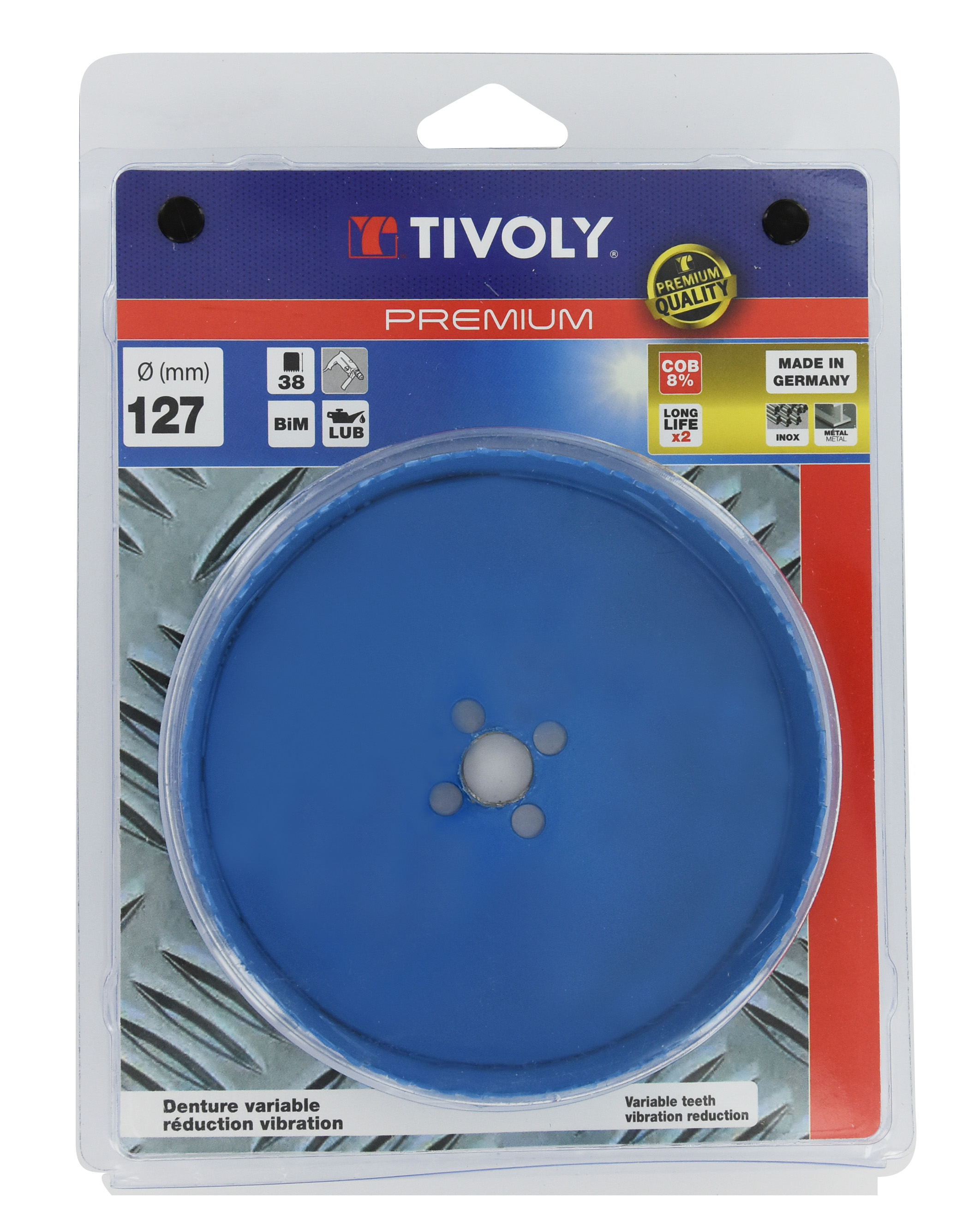 Scie cloche bi-métal cobalt 8 % (Blister Box) / H: 38 Ø: 127 TIVOLY - XT505220117