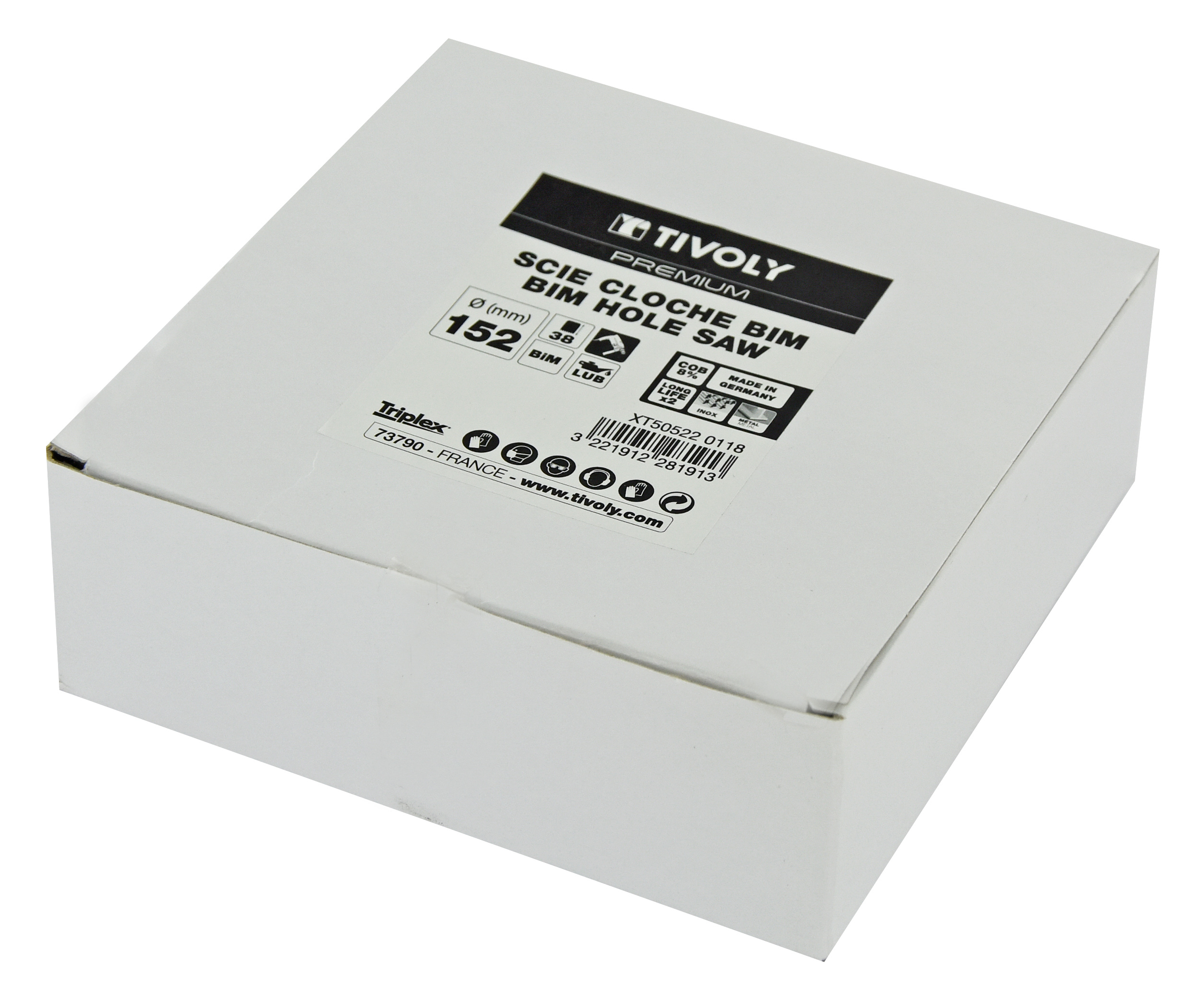 Scie cloche bi-métal cobalt 8 % (Blister Box) / H: 38 Ø: 152 TIVOLY - XT505220118