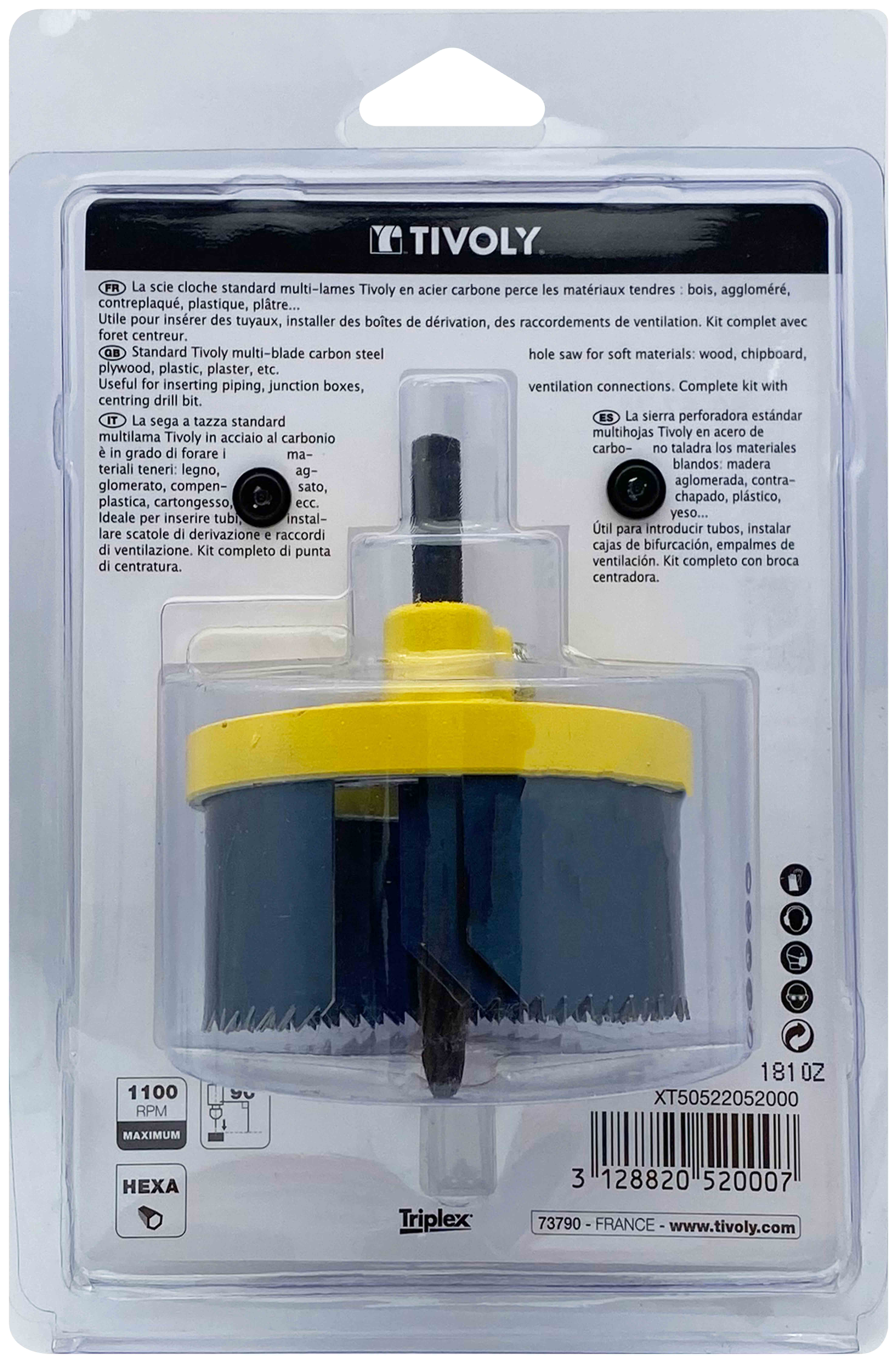 Scie cloche HCS multi-lames (Blister Box) / H: 32 Ø: 60-67-74 TIVOLY - XT50522052000