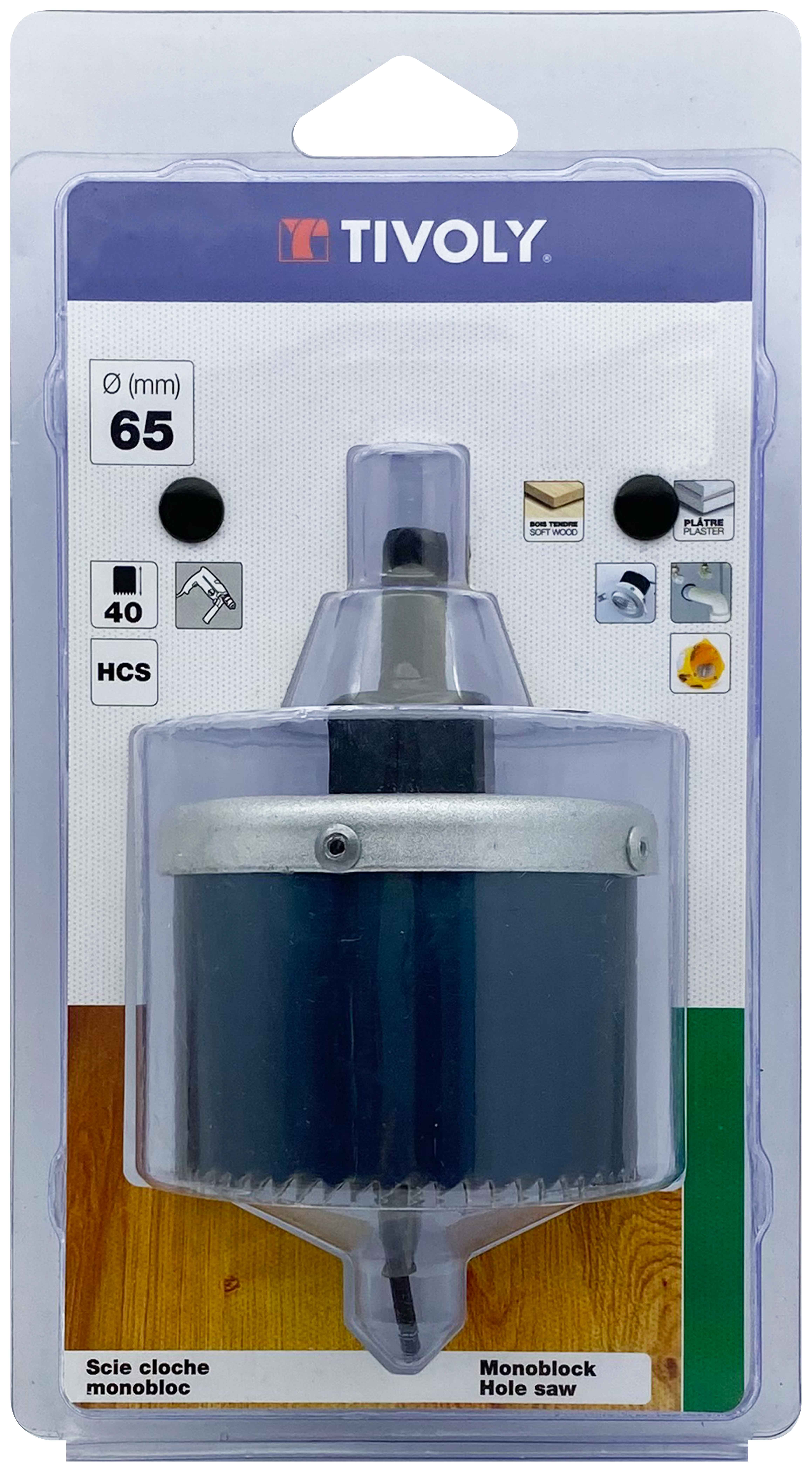 Scie cloche HCS (Blister Box) / H: 40 Ø: 65 TIVOLY - XT50522052004