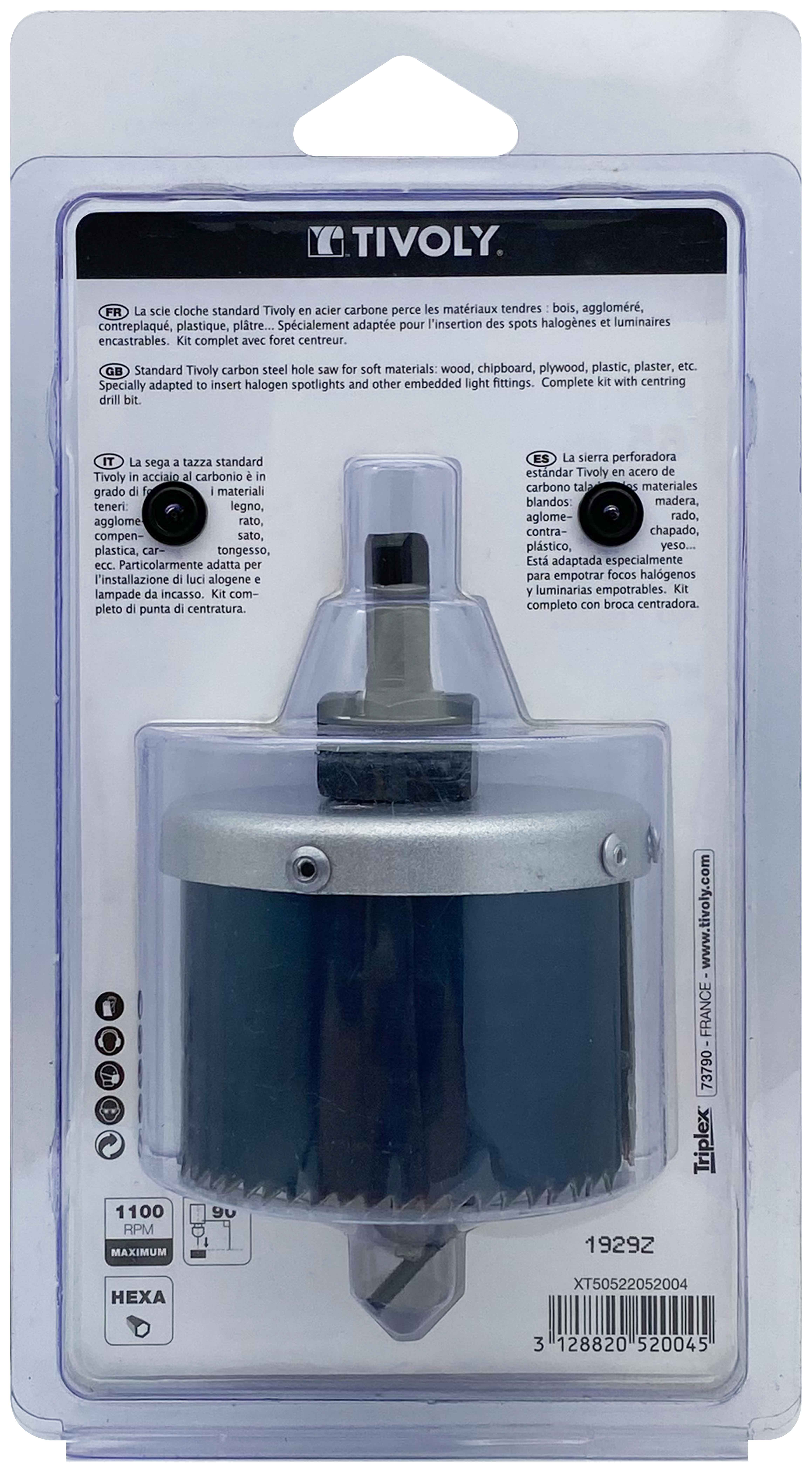 Scie cloche HCS (Blister Box) / H: 40 Ø: 65 TIVOLY - XT50522052004