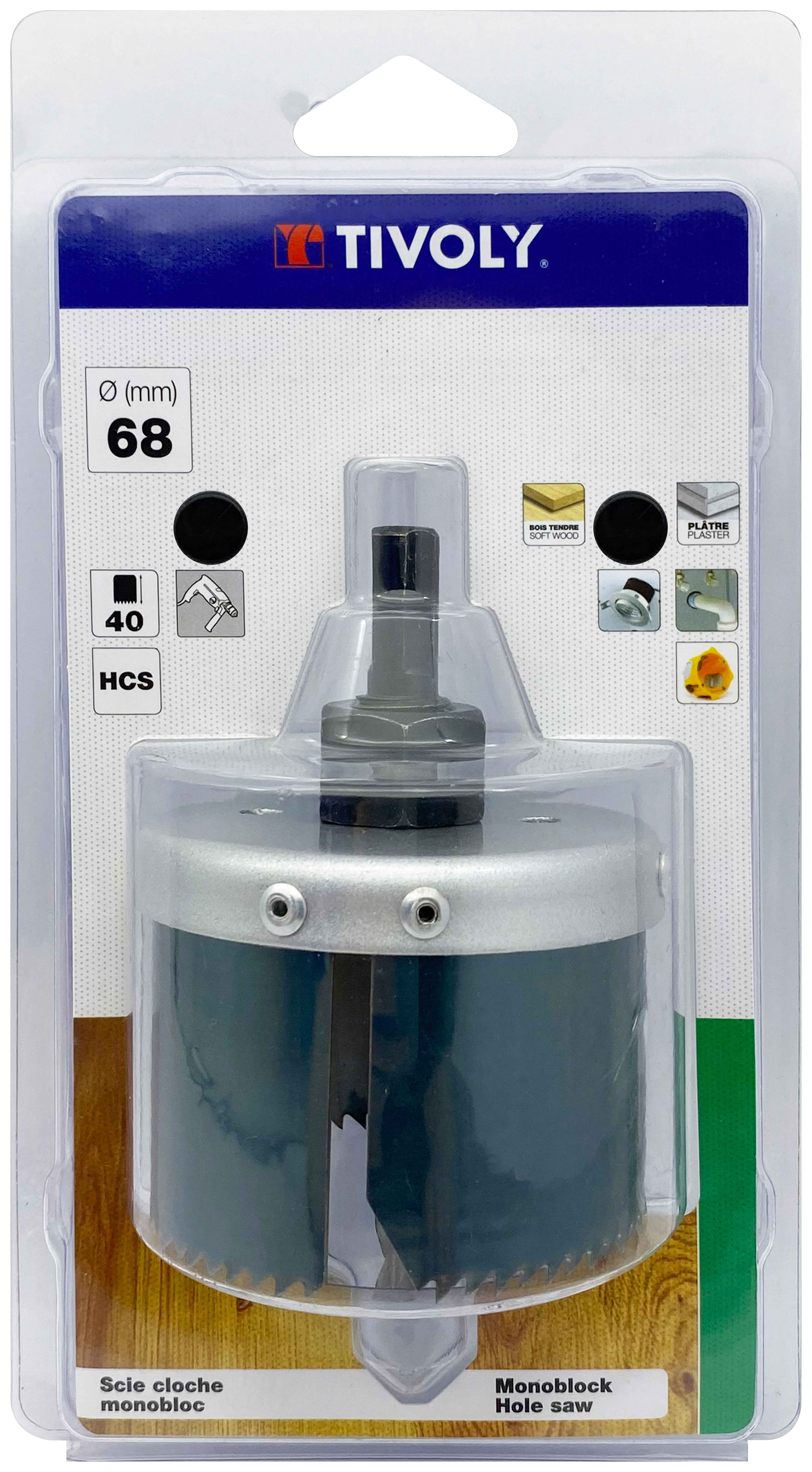 Scie cloche HCS (Blister Box) / H: 40 Ø: 68 TIVOLY - XT50522052006
