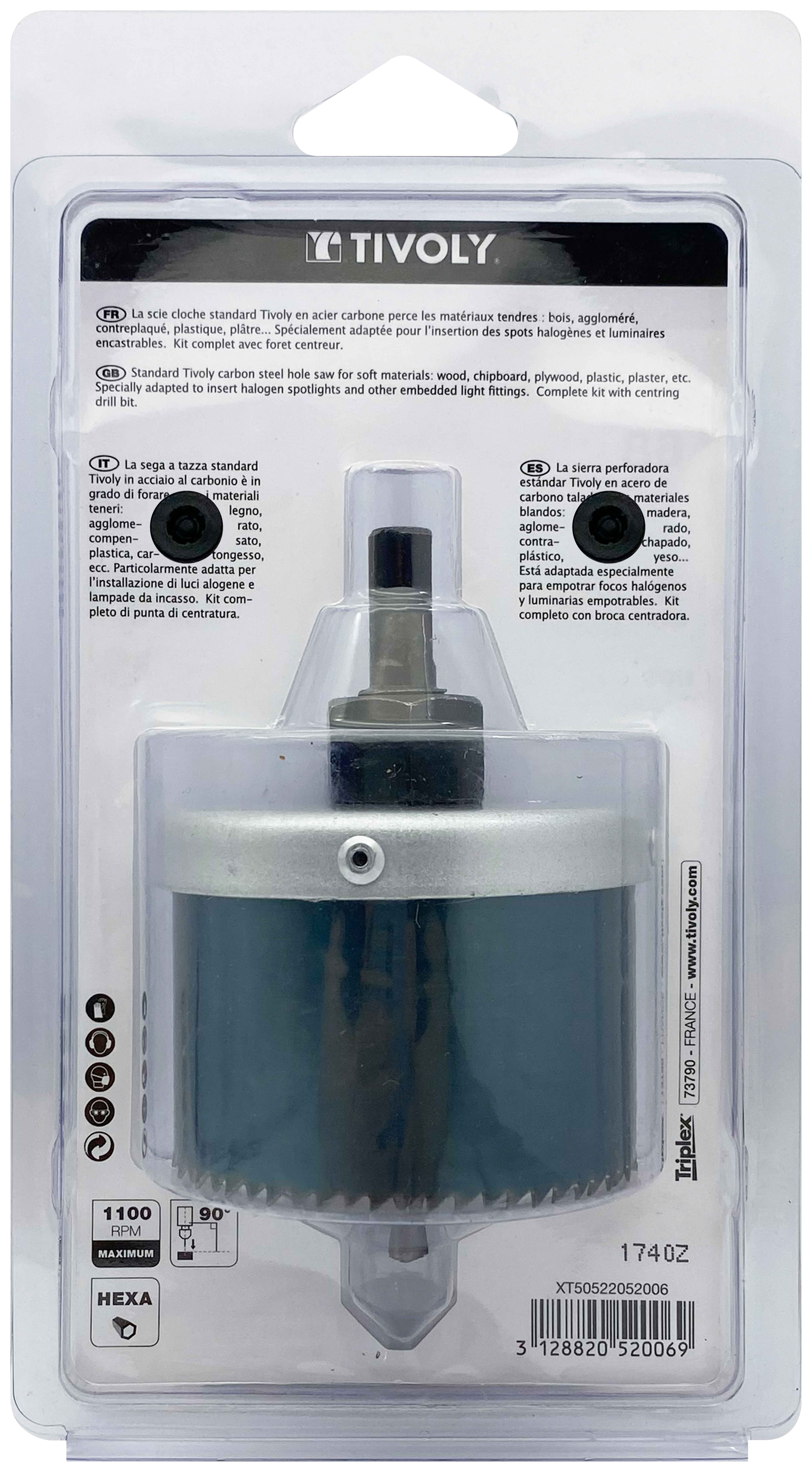 Scie cloche HCS (Blister Box) / H: 40 Ø: 68 TIVOLY - XT50522052006