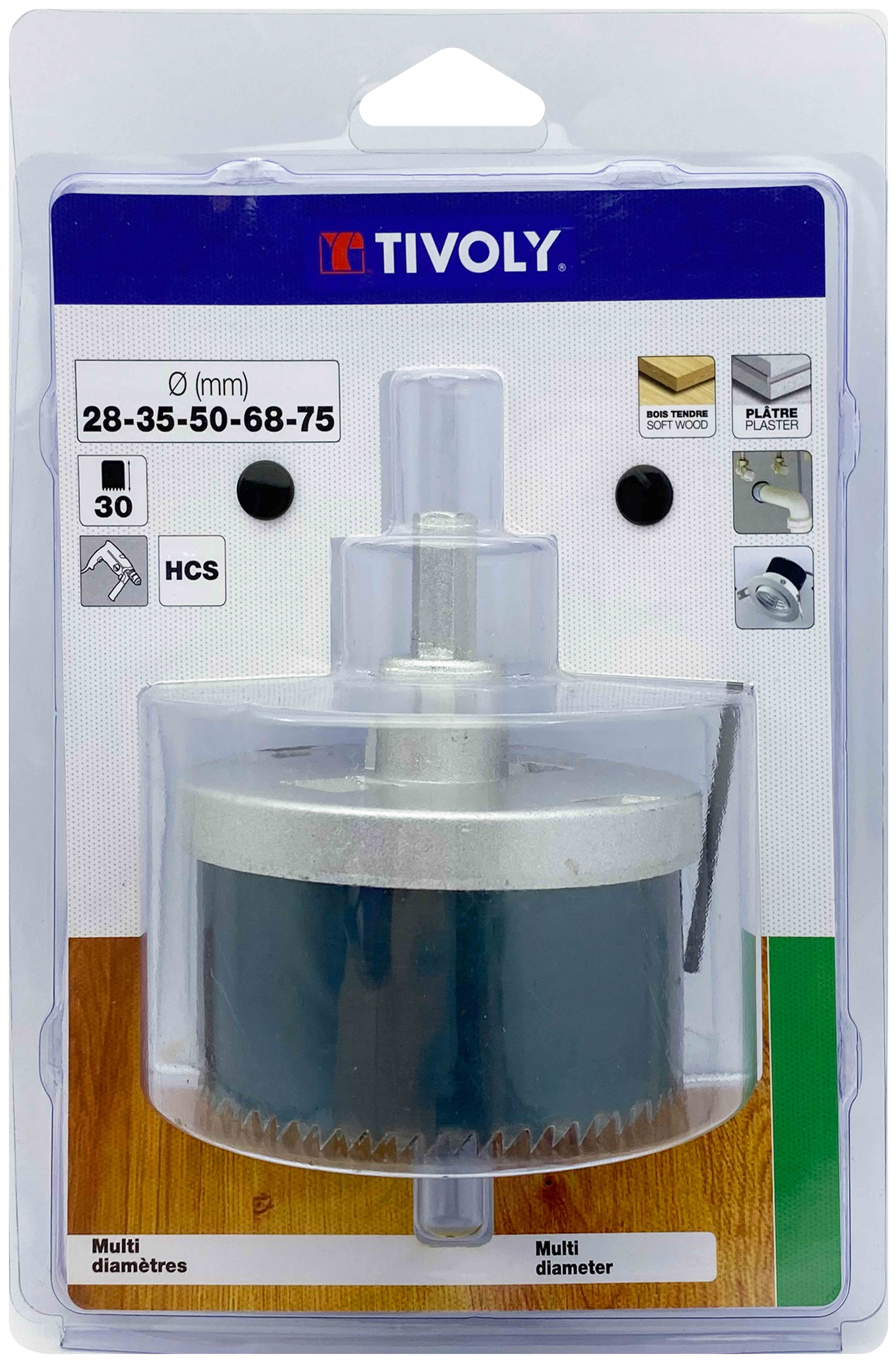 Scie cloche HCS multi-lames (Blister Box) / H: 30 Ø: 28-35-50-68-75 TIVOLY - XT50522052014