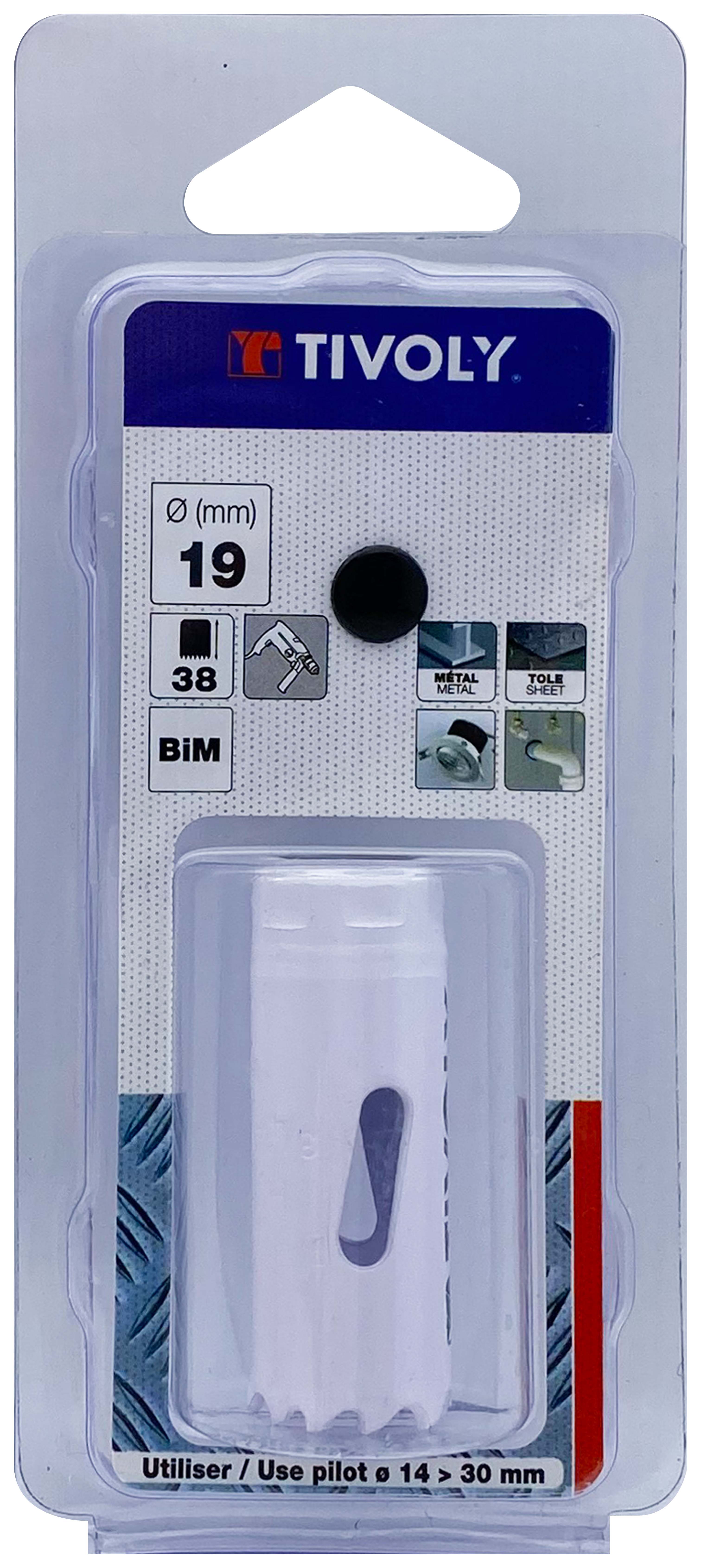 Scie cloche bi-métal HSS (Blister Box) / H: 38 Ø: 19 TIVOLY - XT50522052200