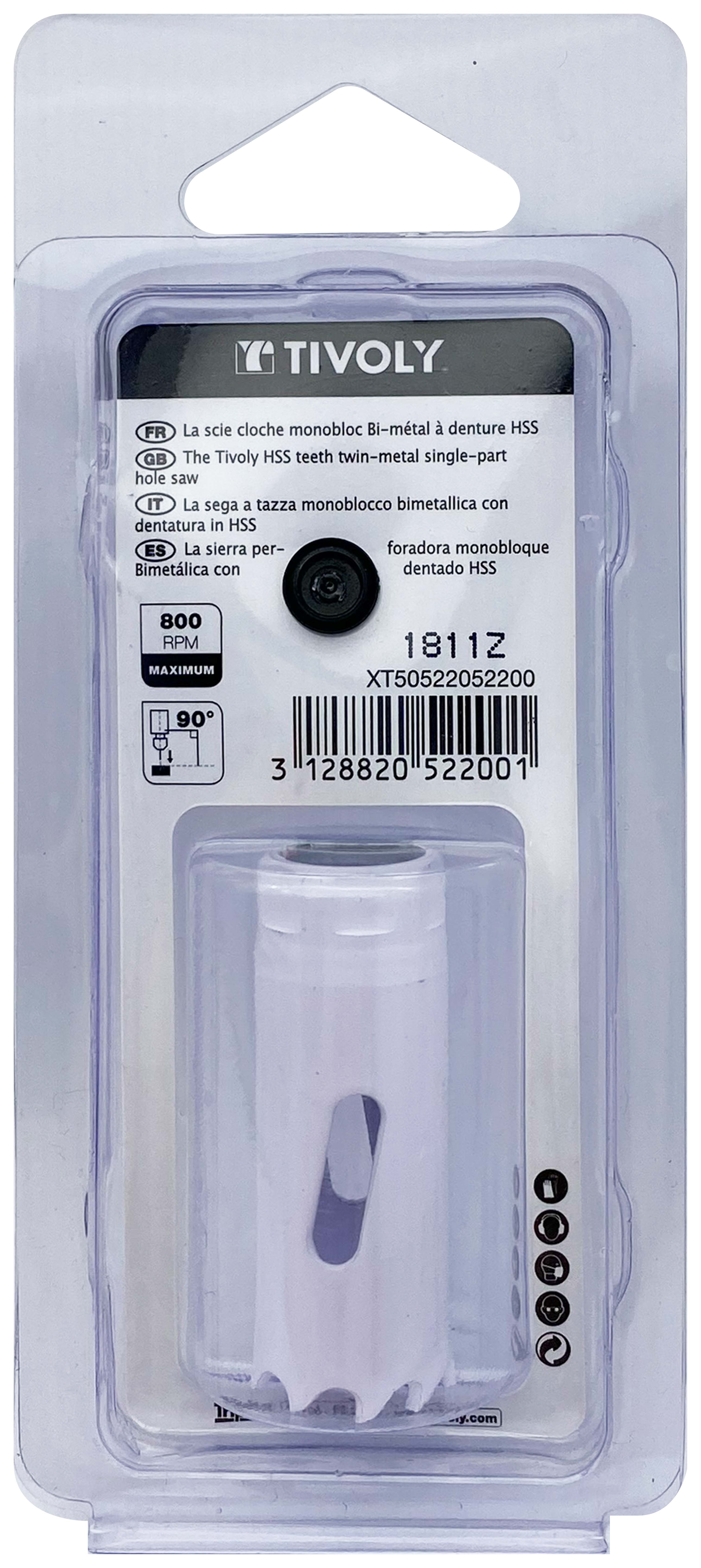 Scie cloche bi-métal HSS (Blister Box) / H: 38 Ø: 19 TIVOLY - XT50522052200