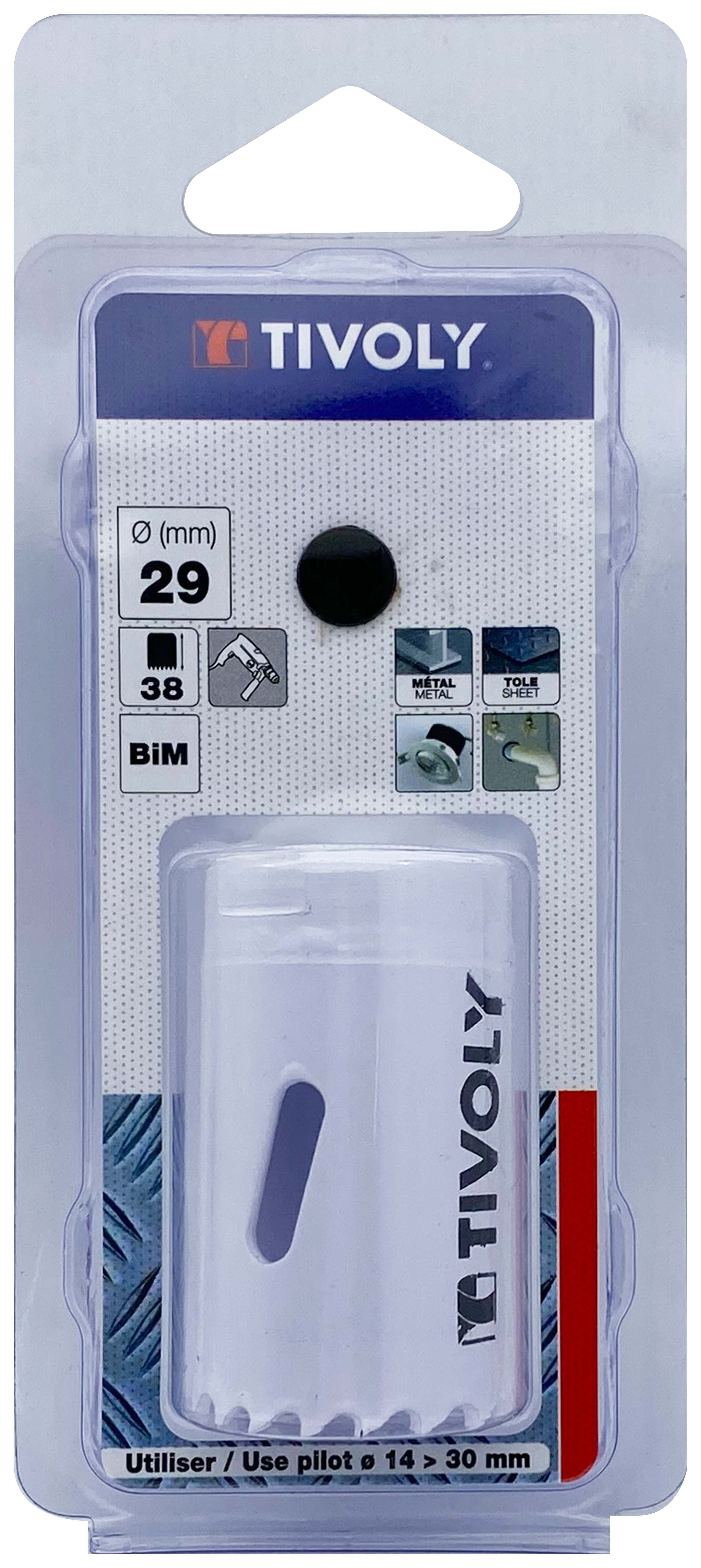 Scie cloche bi-métal HSS (Blister Box) / H: 38 Ø: 29 TIVOLY - XT50522052210