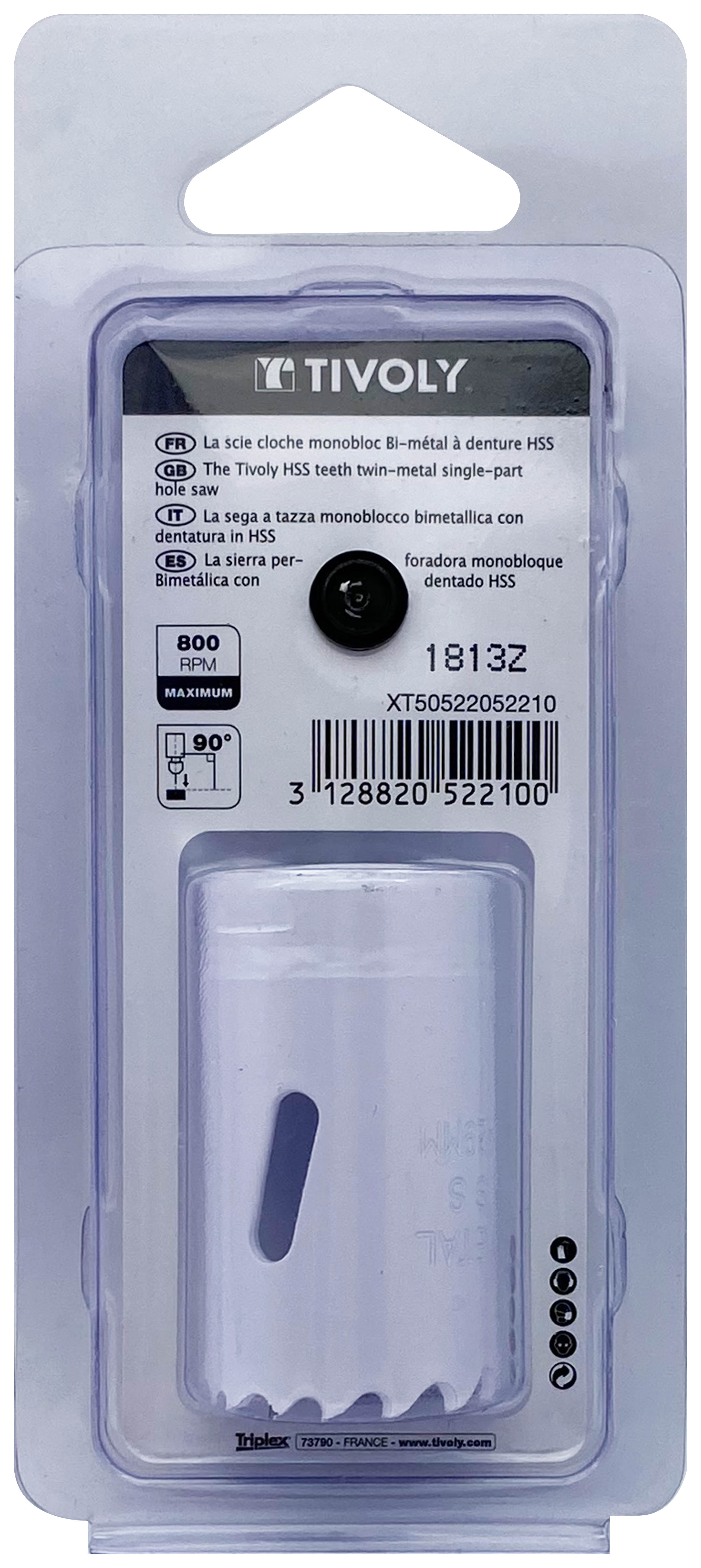 Scie cloche bi-métal HSS (Blister Box) / H: 38 Ø: 29 TIVOLY - XT50522052210