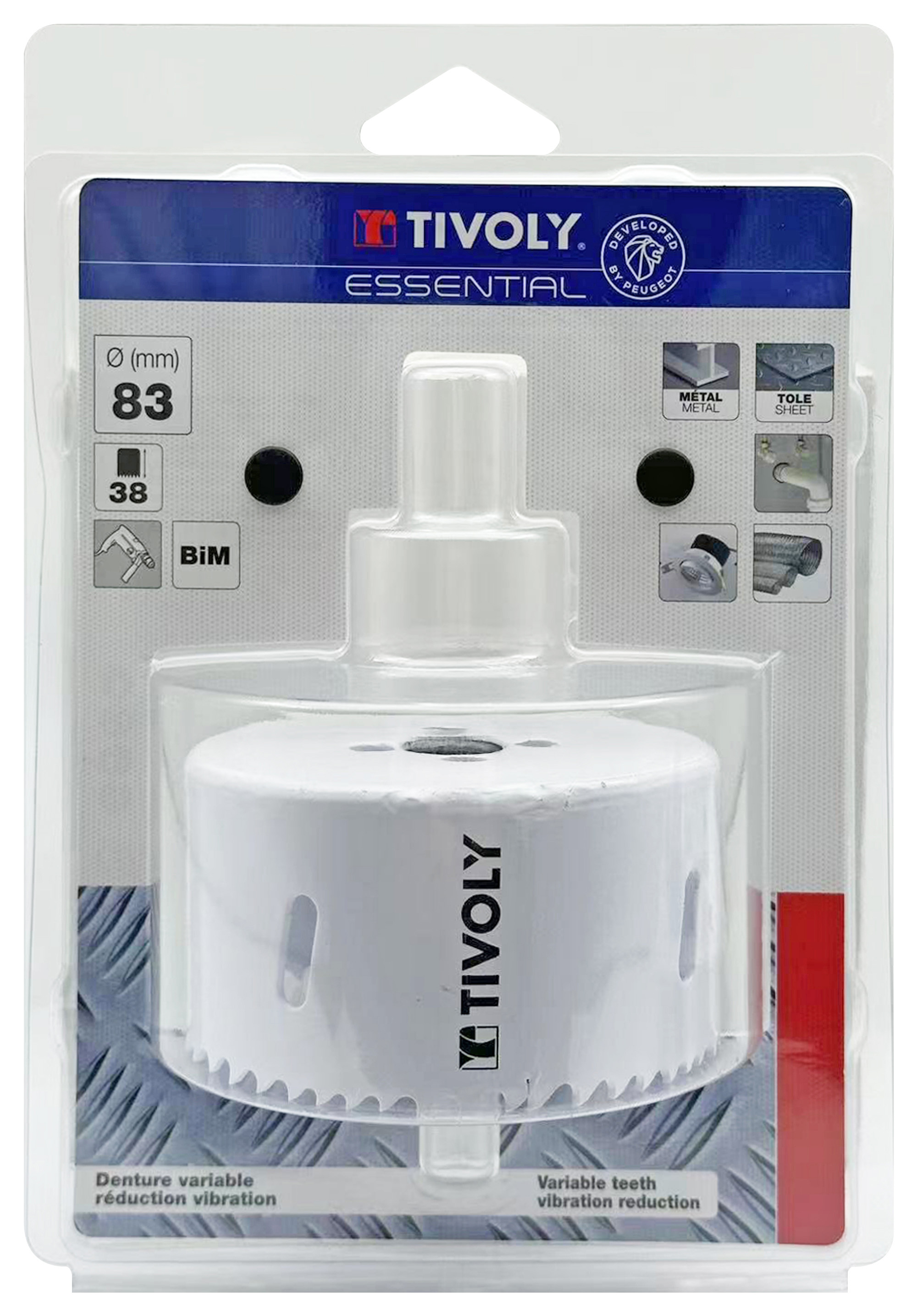 Scie cloche bi-métal HSS (Blister Box) / H: 38 Ø: 83 TIVOLY - XT50522052238