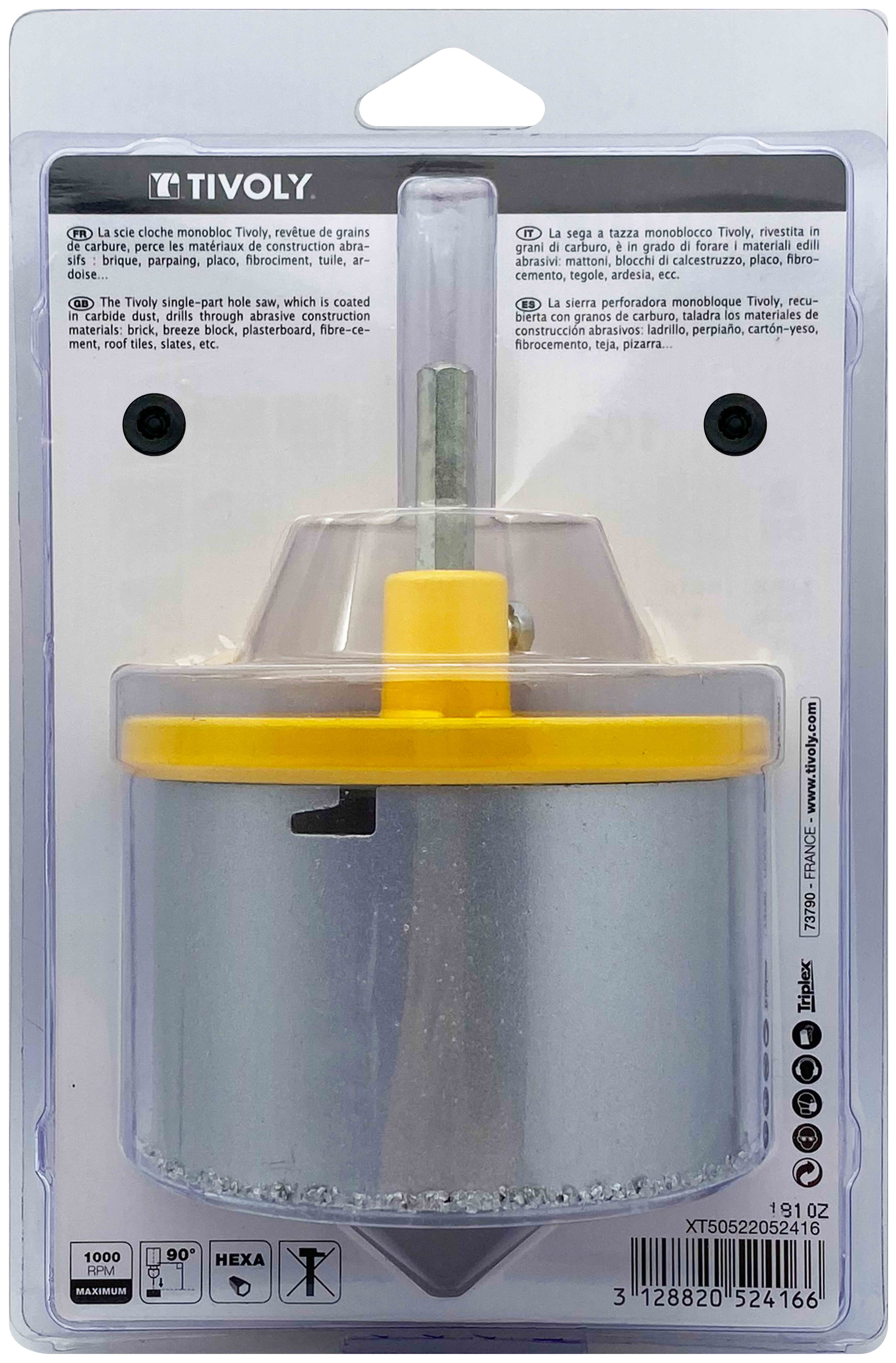 Scie cloche à concrétion carbure HM (Blister Box) / H: 55 Ø: 103 TIVOLY - XT50522052416