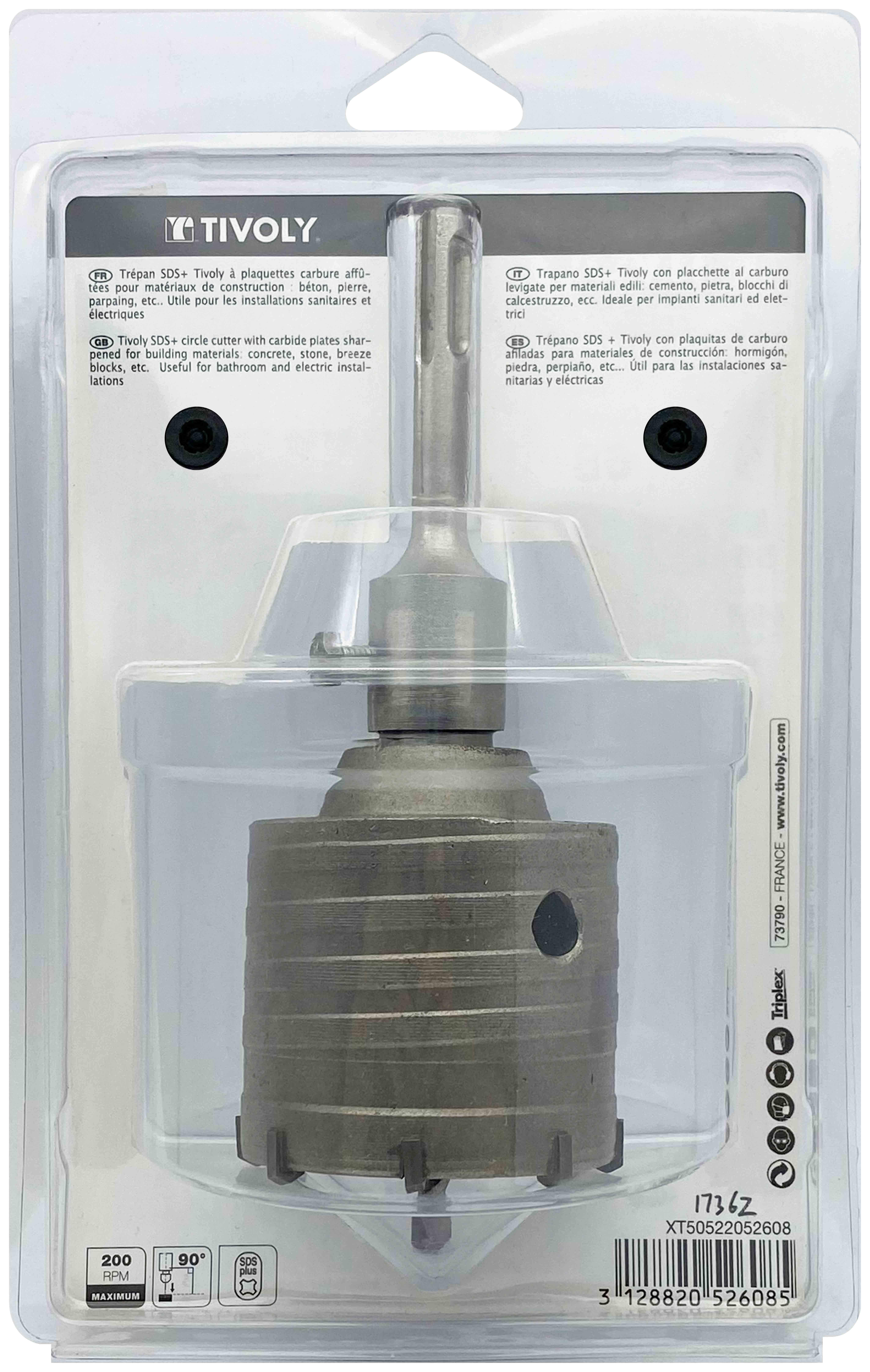 Kit trépan carbure SDS+ (Blister Box) / Ø: 68 / H: 55 TIVOLY - XT50522052608