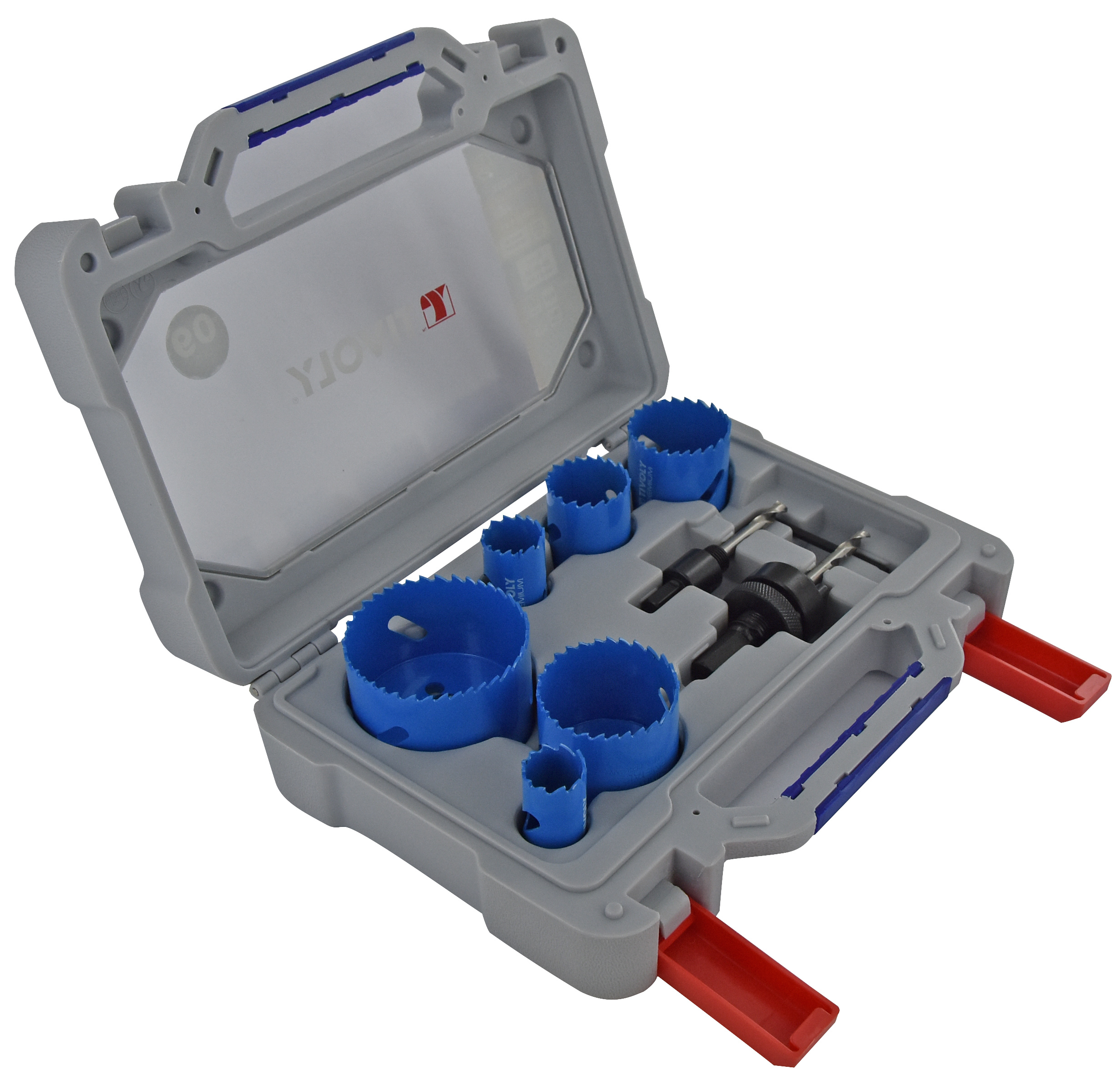 Mallette de 9 pièces - 6 scies cloches bi-métal cobalt 8% Ø 22 à 68mm + 2 pilotes + 1 clé Allen TIVOLY - XT505270001