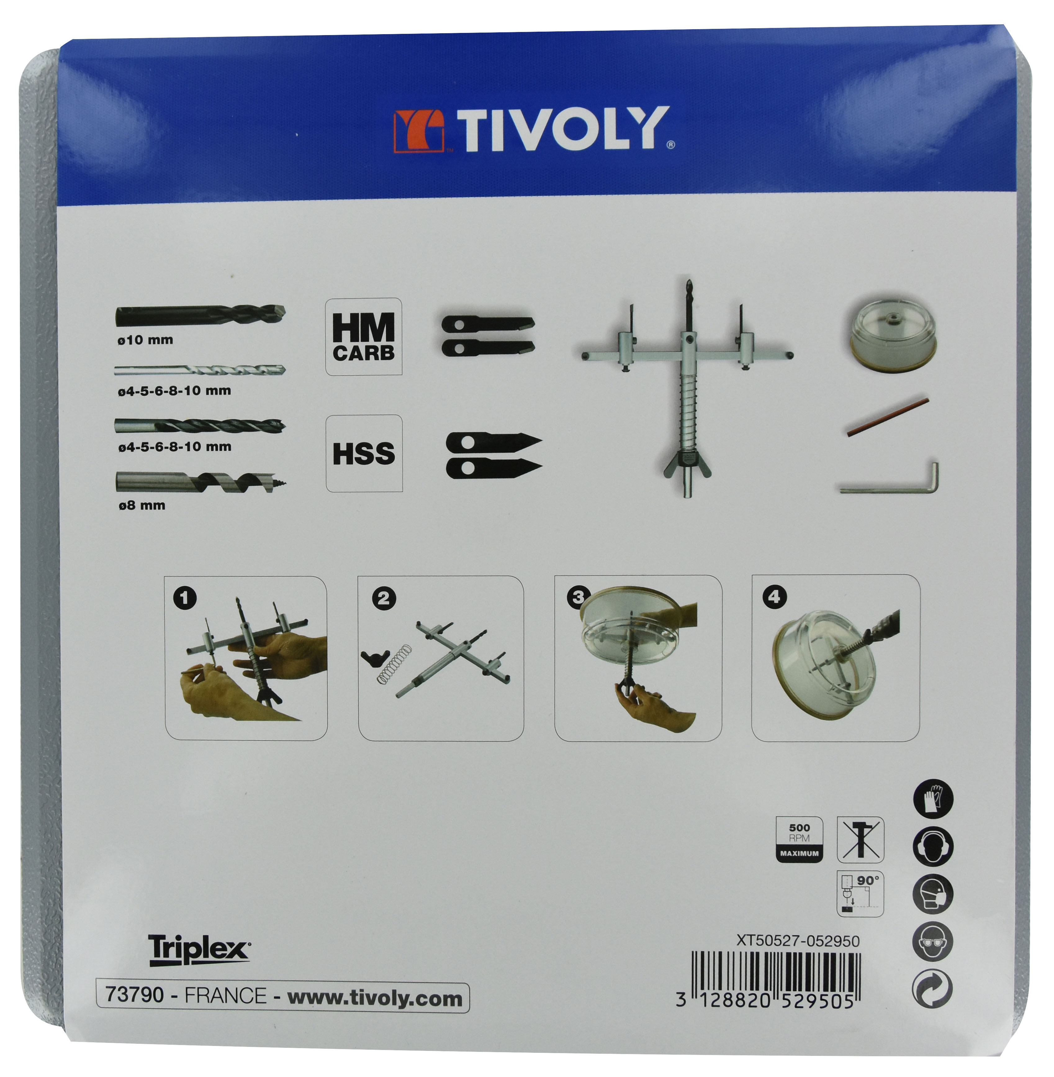 Ensemble scie cloche extensible Ø 40 à 200mm TIVOLY - XT50527052950