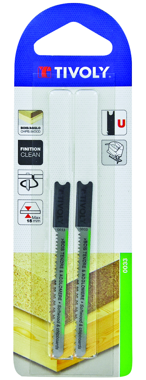 Lame de scie sauteuse -Pour bois tendre et aggloméré -Attache U / L: 75 / H: 50 / Courbe TIVOLY - XT505320033