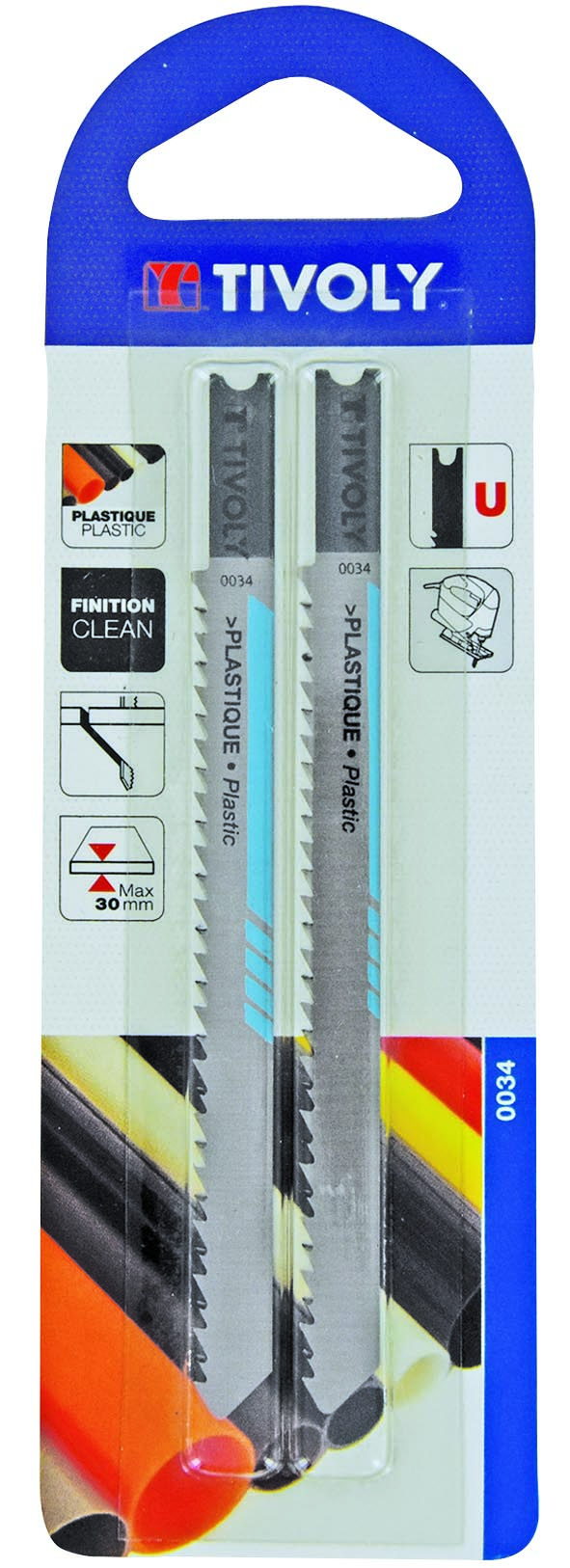 Lame de scie sauteuse -Pour plastique -Attache U / L: 100 / H: 75 / Droite TIVOLY - XT505320034