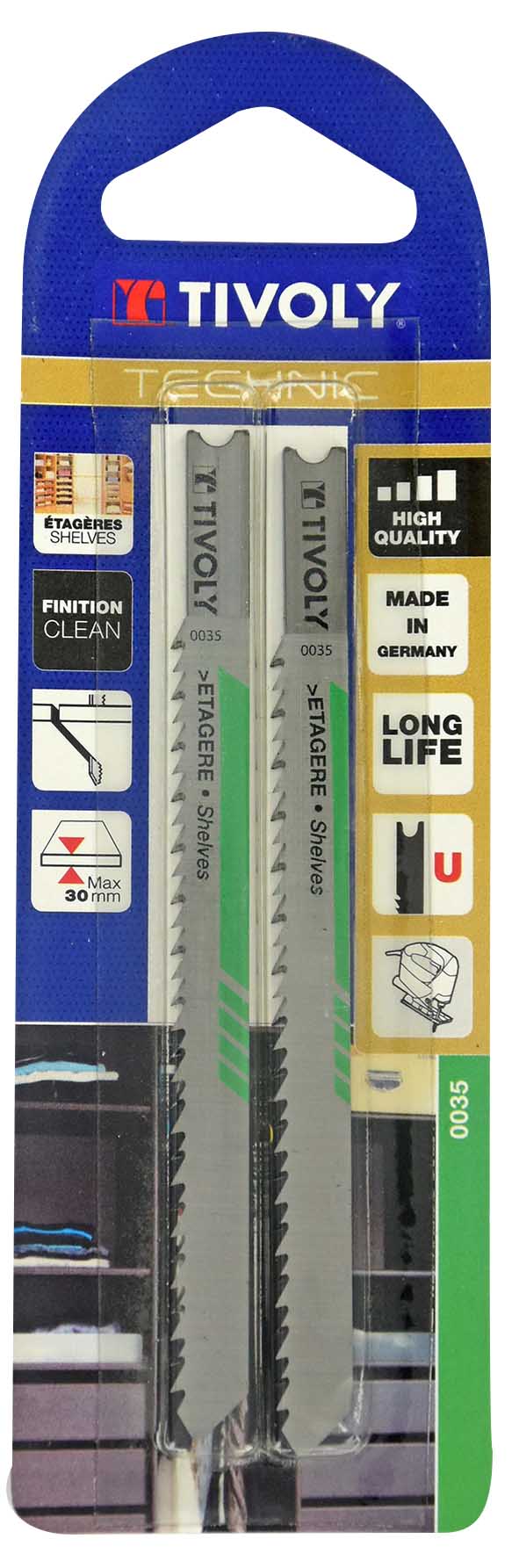 Lame de scie sauteuse -Pour étagères -Attache U / L: 100 / H: 75 / Droite TIVOLY - XT505320035