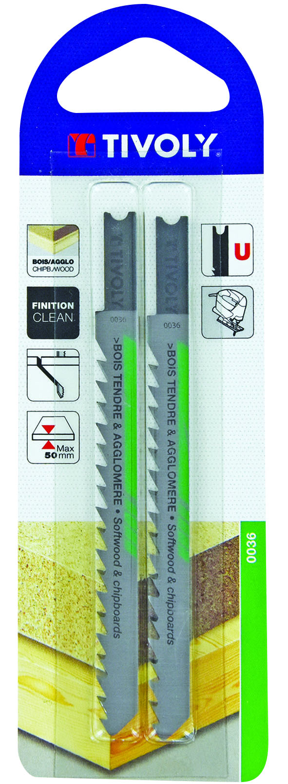 Lame de scie sauteuse -Pour bois tendre et aggloméré -Attache U / L: 100 / H: 75 / Droite TIVOLY - XT505320036