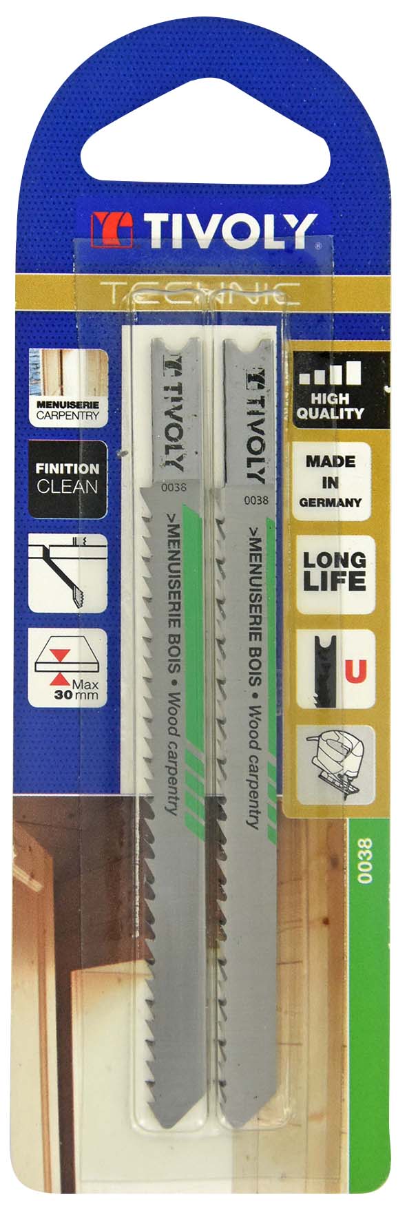 Lame de scie sauteuse -Pour menuiserie bois -Attache U / L: 100 / H: 75 / Droite TIVOLY - XT505320038