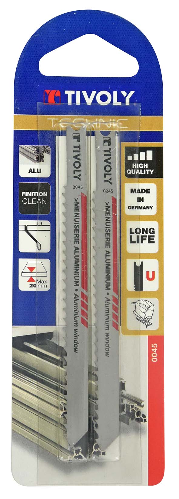 Lame de scie sauteuse -Pour aluminium -Attache U / L: 100 / H: 75 / Droite TIVOLY - XT505320045