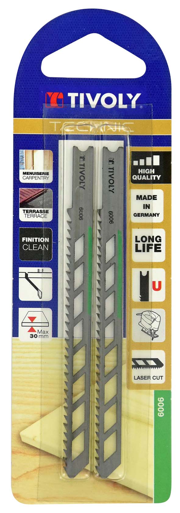 Lame de scie sauteuse -Laser cut -Pour bois dur massif -Attache U / L: 100 / H: 75 / Droite TIVOLY - XT505326006