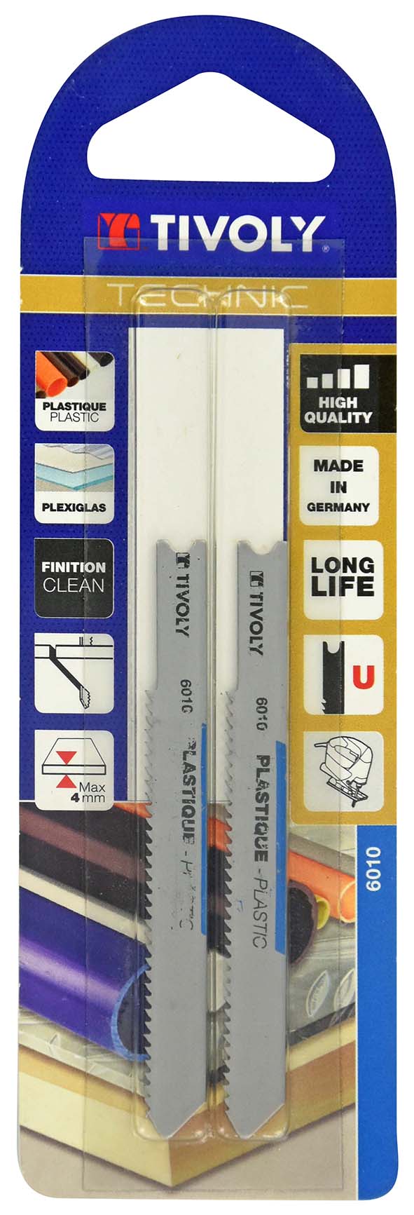 Lame de scie sauteuse -Pour plastique, plexiglas et époxy -Attache U / L: 75 / H: 50 / Droite TIVOLY - XT505326010