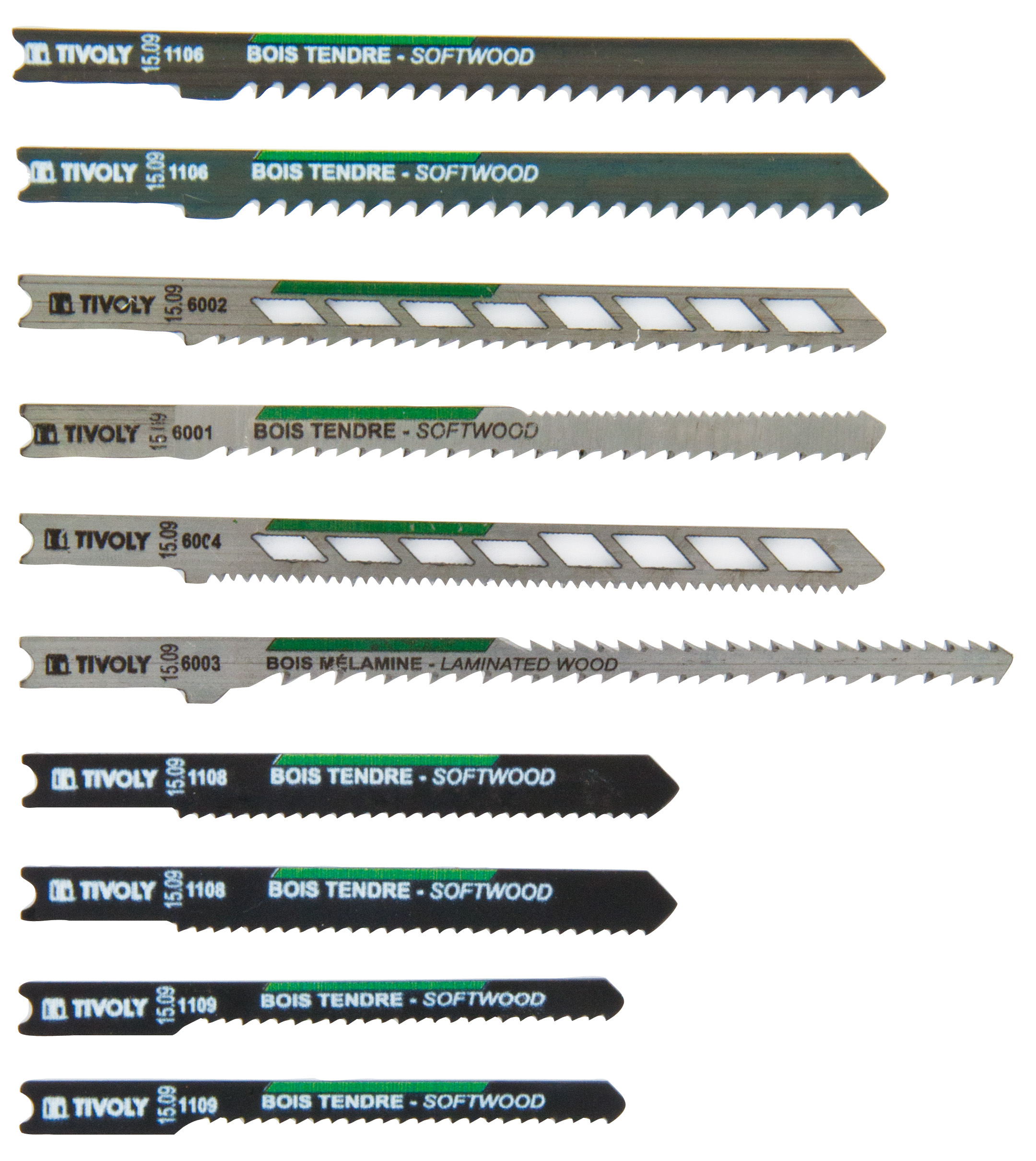 10 lames de scie sauteuse pour le bois et mélaminés -Attache U TIVOLY - XT505370001