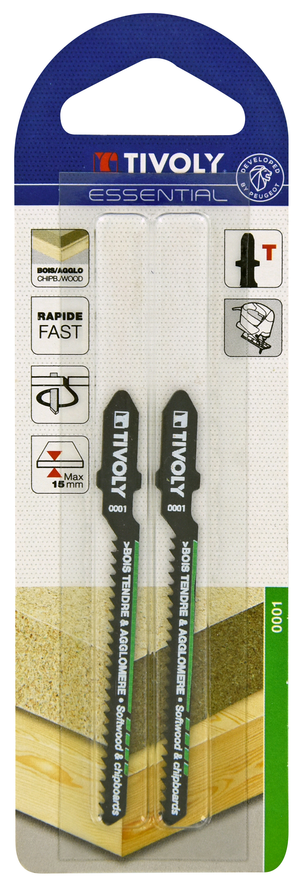 Lame de scie sauteuse -Pour bois tendre et aggloméré -Attache T / L: 75 / H: 50 / Courbe TIVOLY - XT505520001