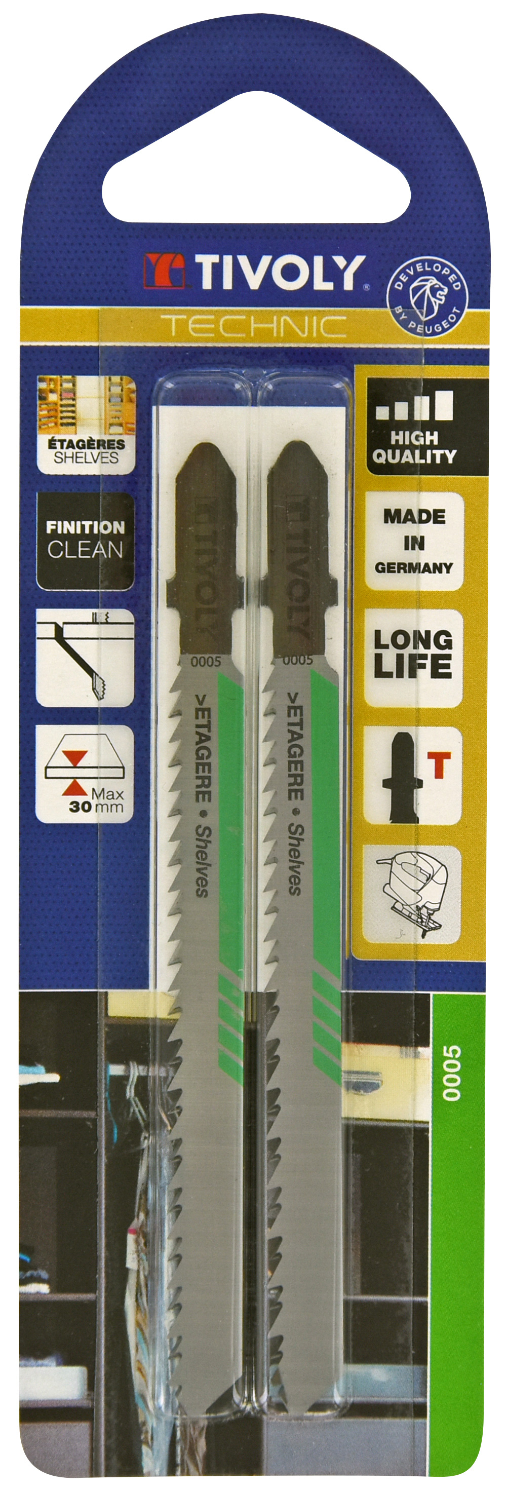 Lame de scie sauteuse -Pour étagères -Attache T / L: 100 / H: 75 / Droite TIVOLY - XT505520005