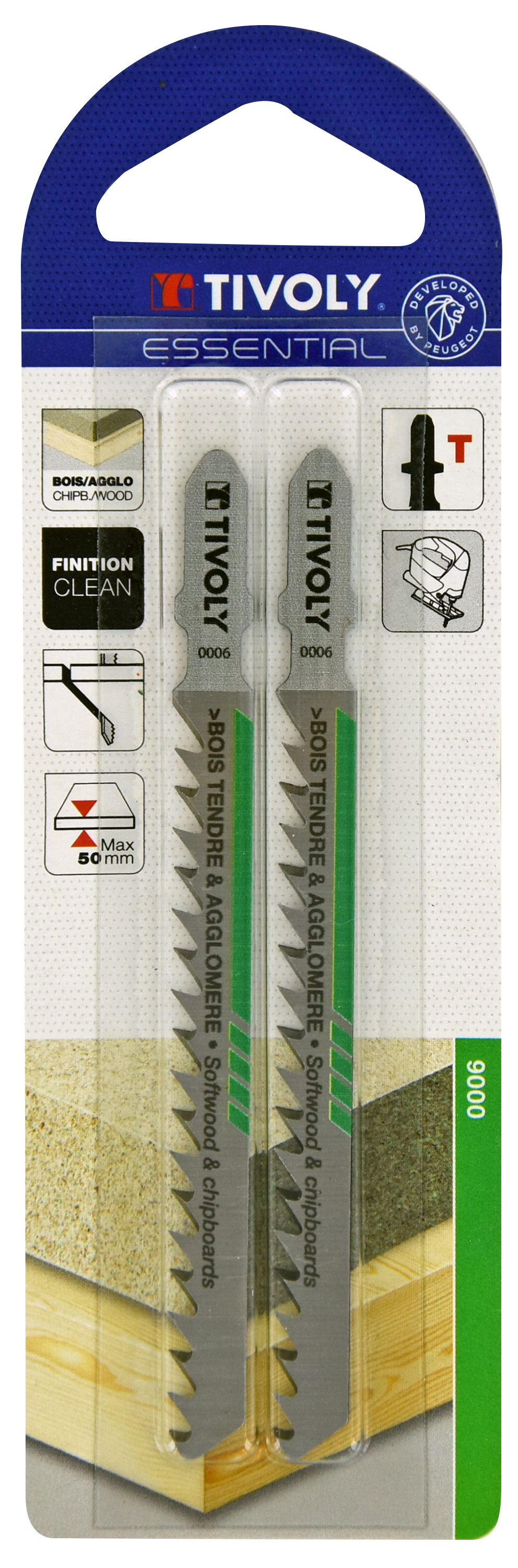 Lame de scie sauteuse -Pour bois tendre et aggloméré -Attache T / L: 100 / H: 75 / Droite TIVOLY - XT505520006