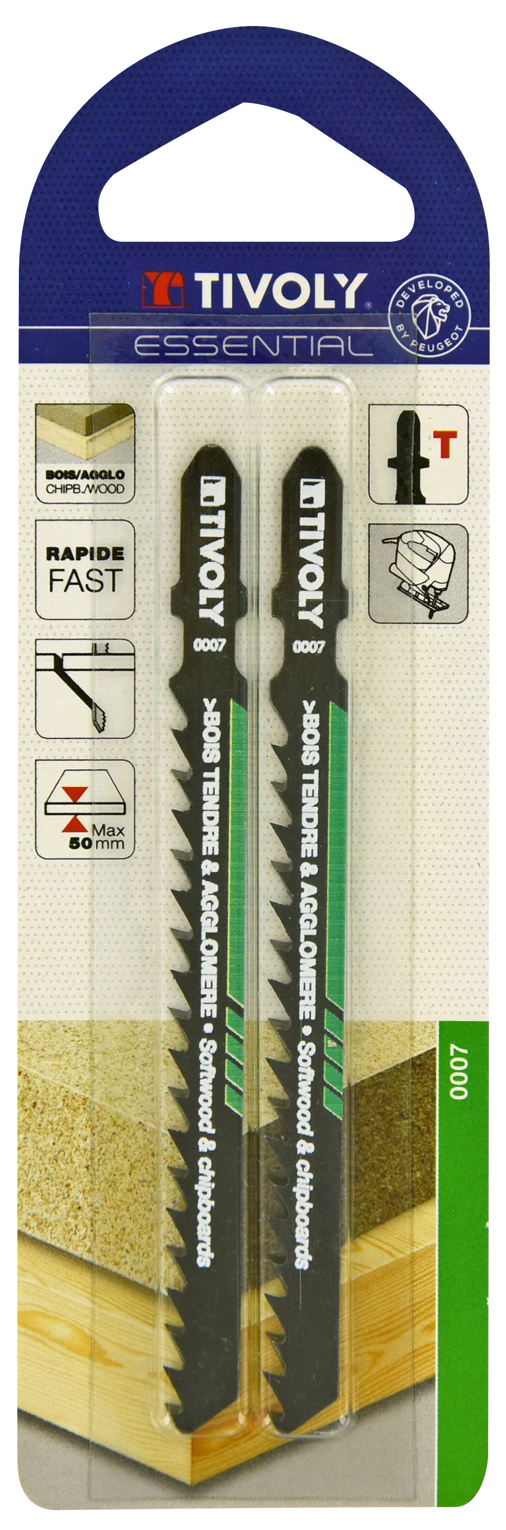 Lame de scie sauteuse -Pour bois tendre et aggloméré -Attache T / L: 100 / H: 75 / Droite TIVOLY - XT505520007