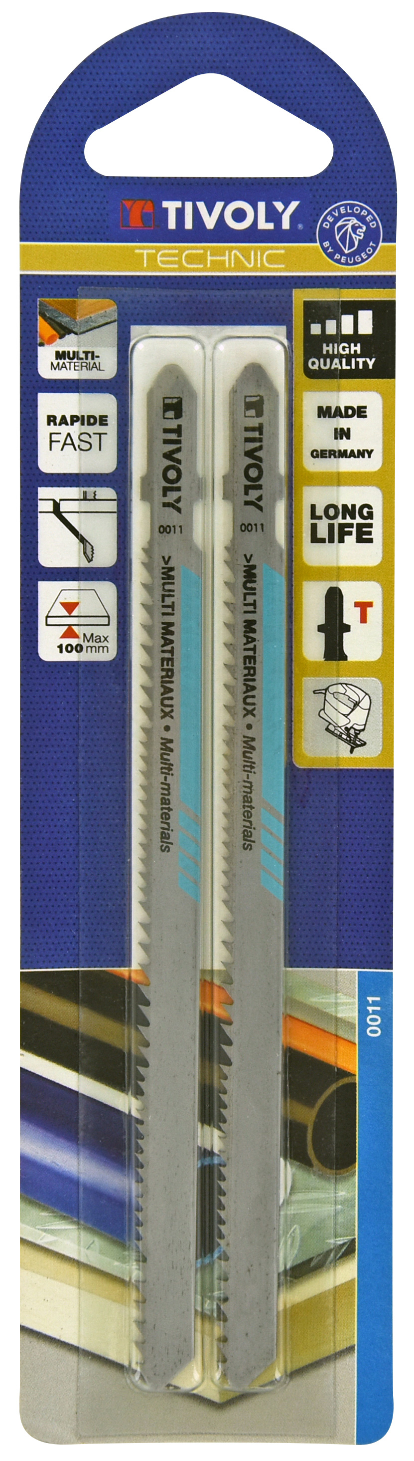 Lame de scie sauteuse -Multimatériaux -Attache T / L: 132 / H: 110 / Droite TIVOLY - XT505520011