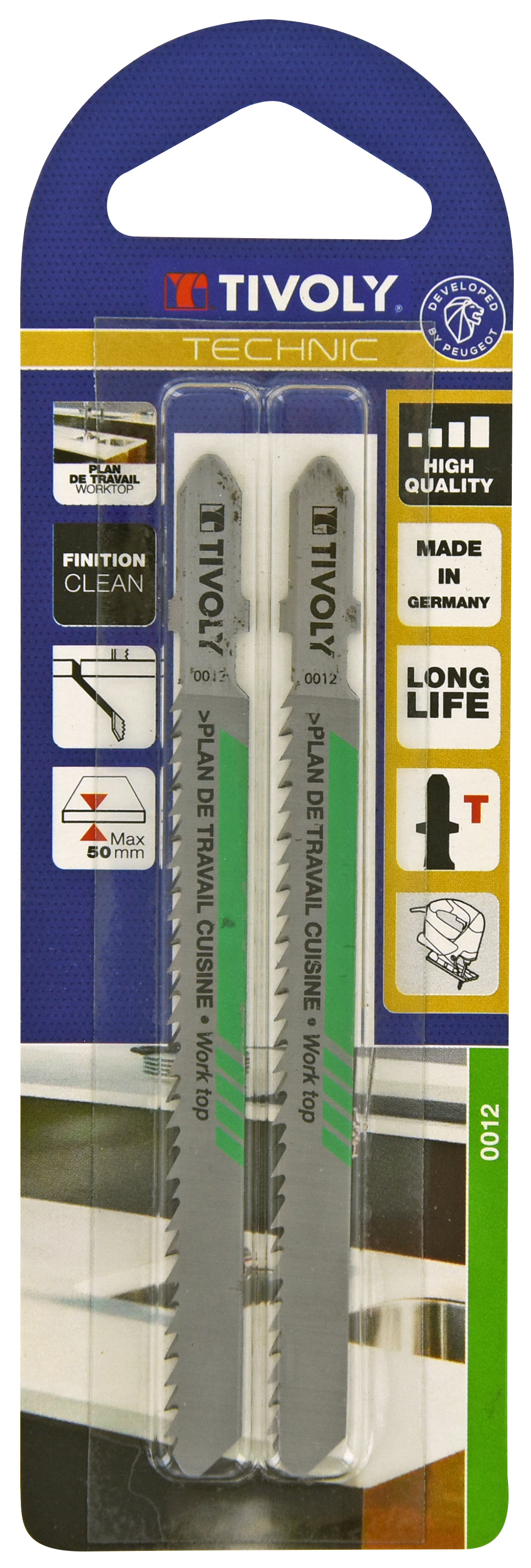 Lame de scie sauteuse -Pour plan de travail -Attache T / L: 100 / H: 75 / Droite TIVOLY - XT505520012