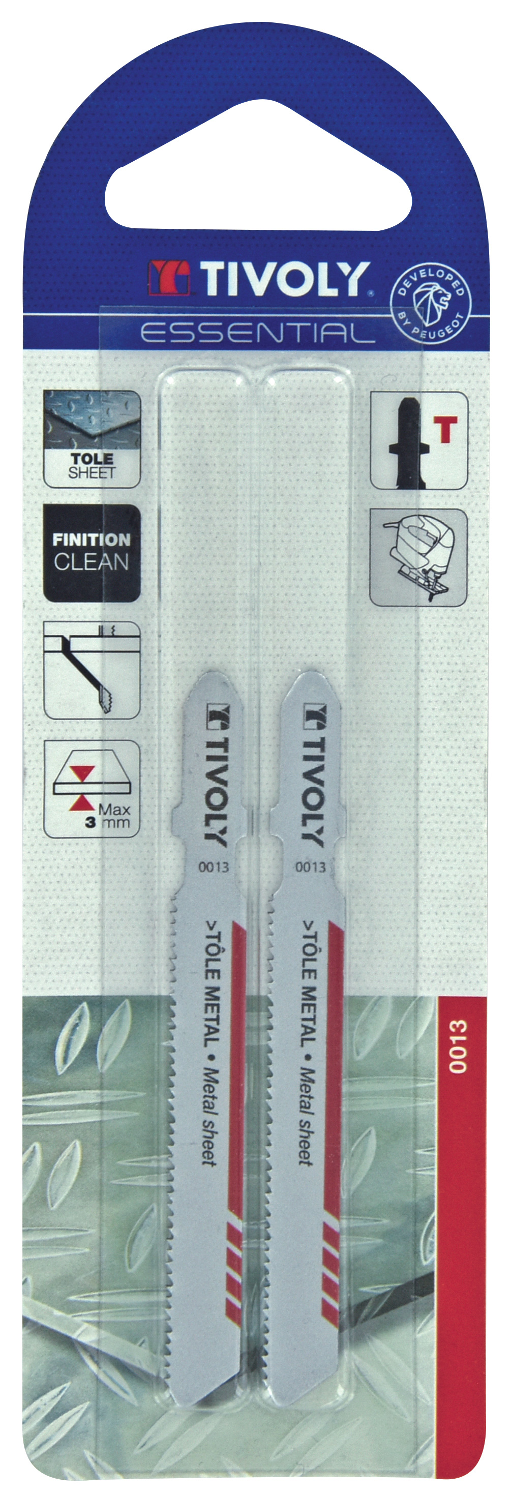 Lame de scie sauteuse -Pour tôle métal -Attache T / L: 75 / H: 50 / Droite TIVOLY - XT505520013