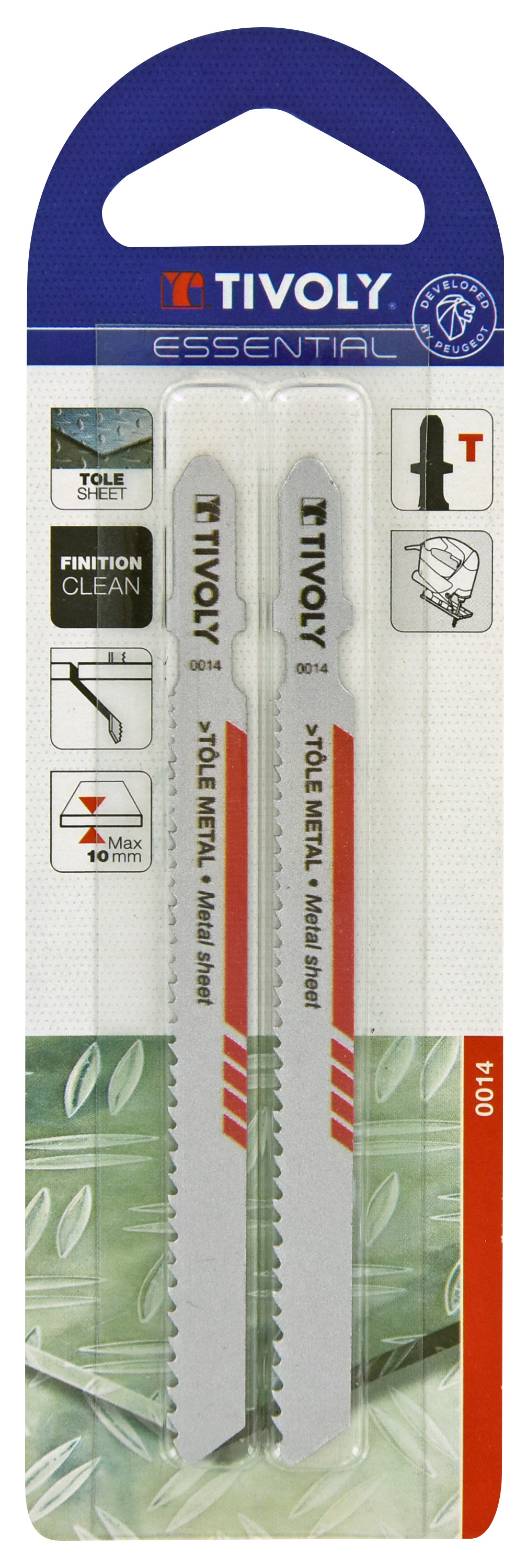 Lame de scie sauteuse -Pour tôle métal -Attache T / L: 100 / H: 75 / Droite TIVOLY - XT505520014