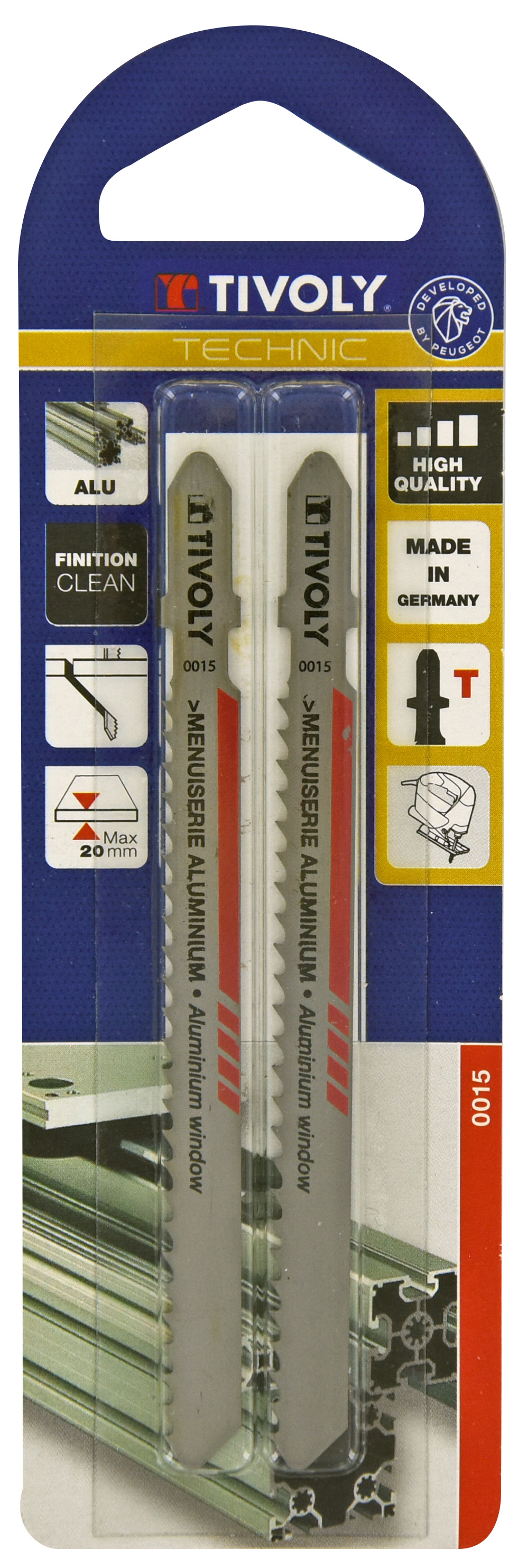 Lame de scie sauteuse -Pour aluminium -Attache T / L: 100 / H: 75 / Droite TIVOLY - XT505520015