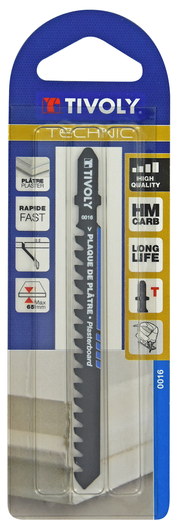 Lame de scie sauteuse -Pour plaque de plâtre -Attache T / L: 132 / H: 100 / Droite TIVOLY - XT505520016