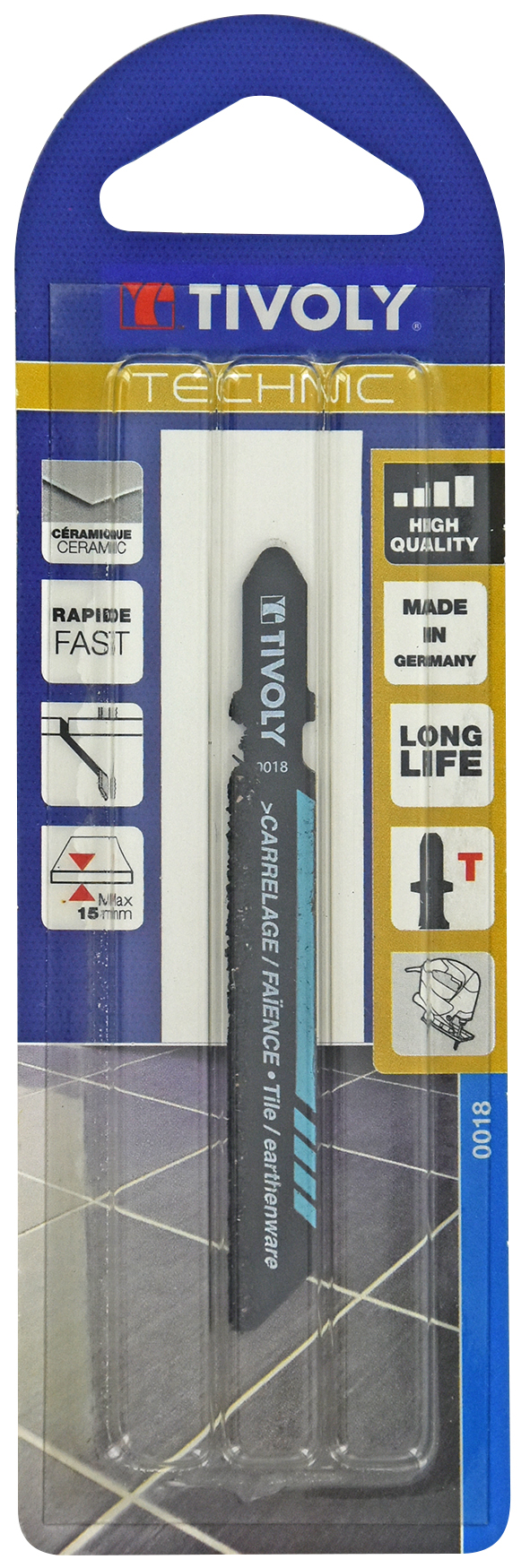 Lame de scie sauteuse -Pour carrelage -Attache T / L: 75 / H: 50 / Droite TIVOLY - XT505520018