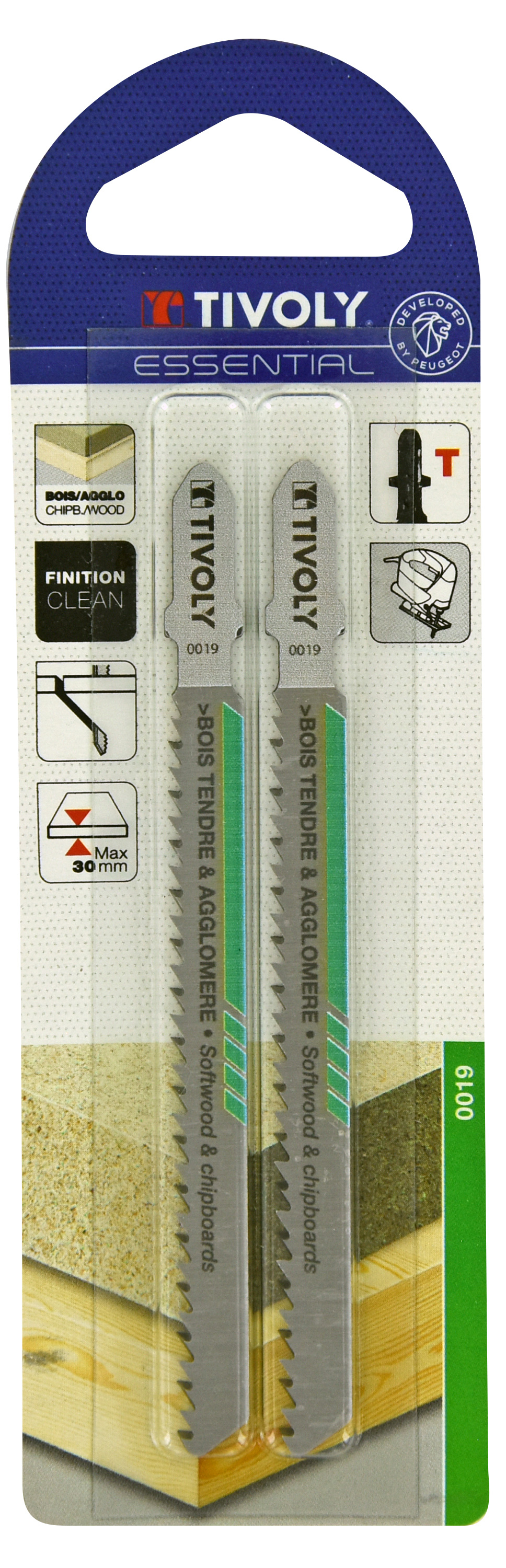 Lame de scie sauteuse -Pour bois tendre et aggloméré -Attache T / L: 100 / H: 75 / Droite TIVOLY - XT505520019