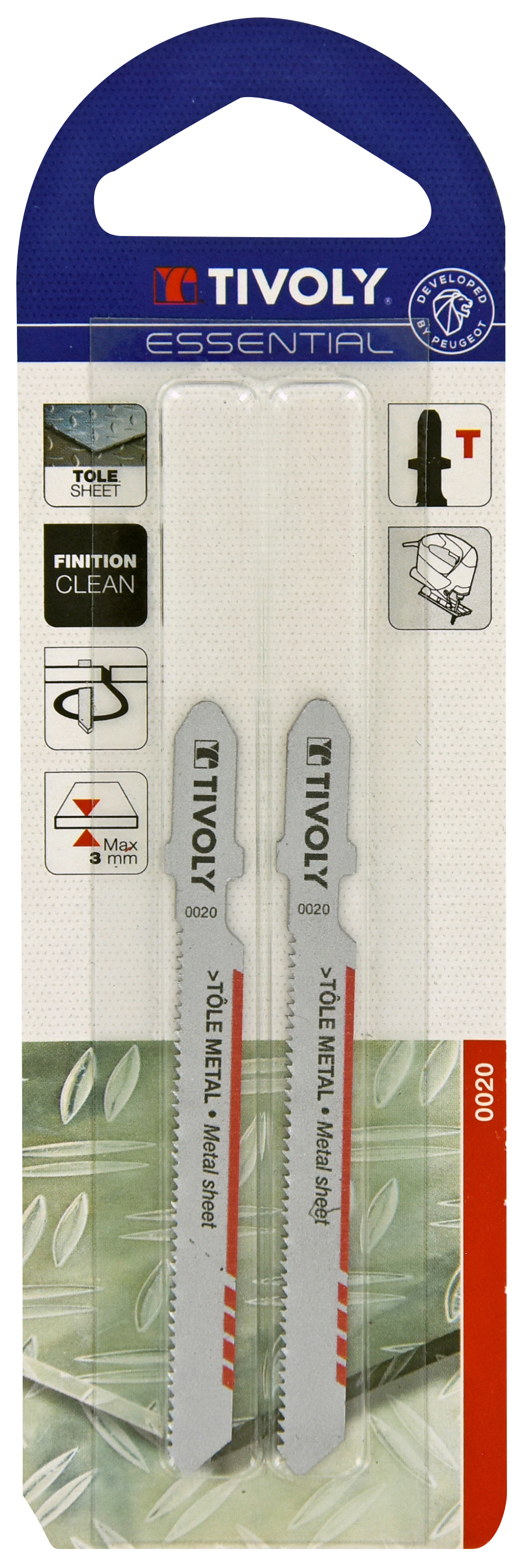 Lame de scie sauteuse -Pour tôle métal -Attache T / L: 75 / H: 50 / Courbe TIVOLY - XT505520020