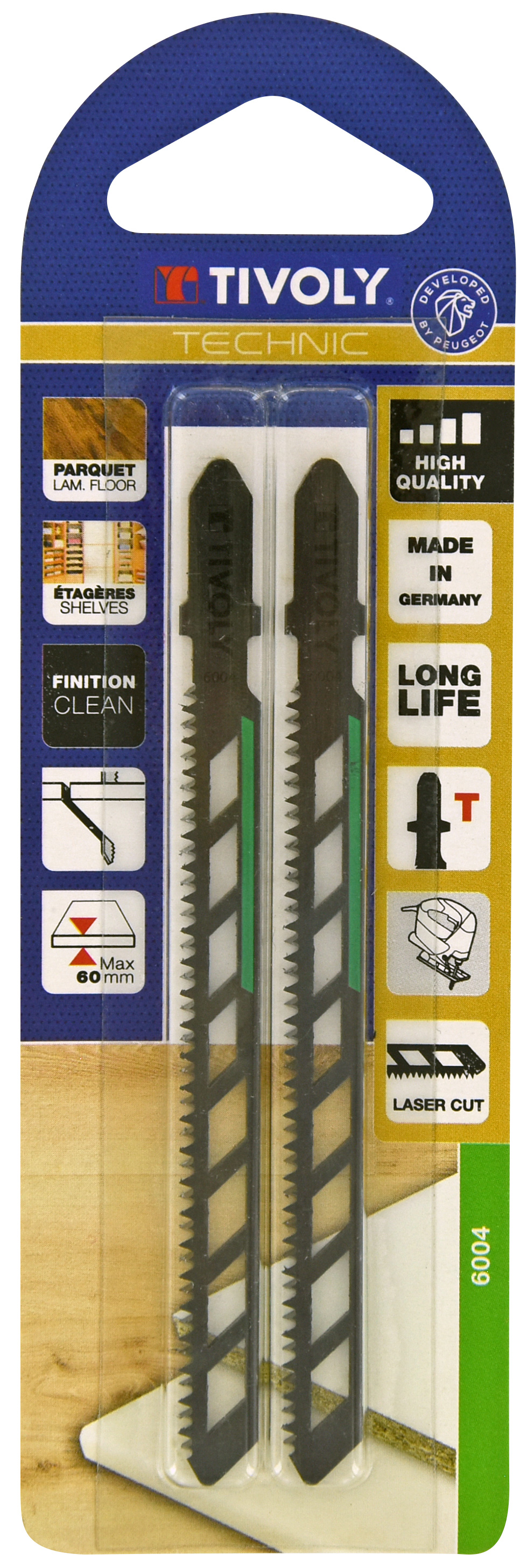 Lame de scie sauteuse -Laser cut -Pour bois mélaminé -Attache T / L: 100 / H: 75 / Droite TIVOLY - XT505526004