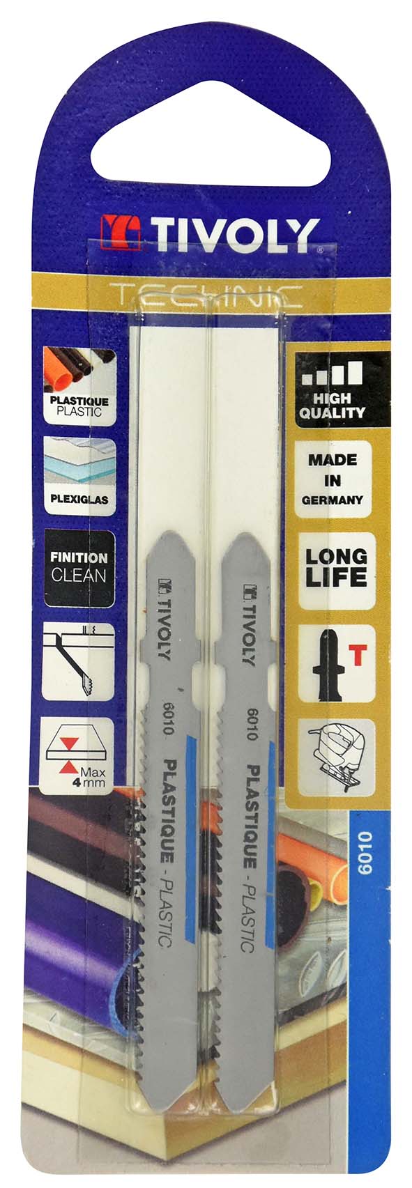 Lame de scie sauteuse -Pour plastique, plexiglas et époxy -Attache T / L: 75 / H: 50 / Droite TIVOLY - XT505526010