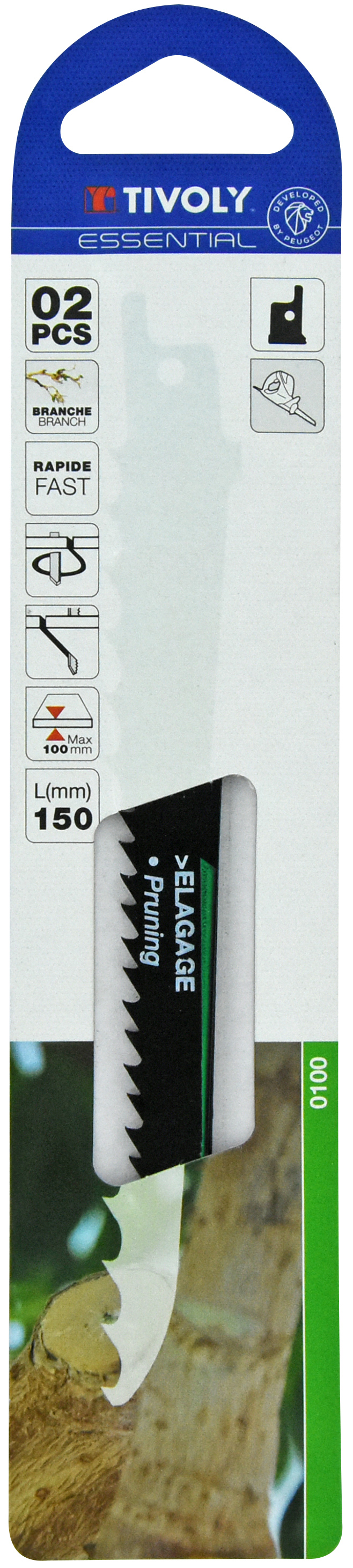 Lame de scie sabre -Pour élagage -Attache universelle / L: 150 / H: 130 / Mixte TIVOLY - XT505820100