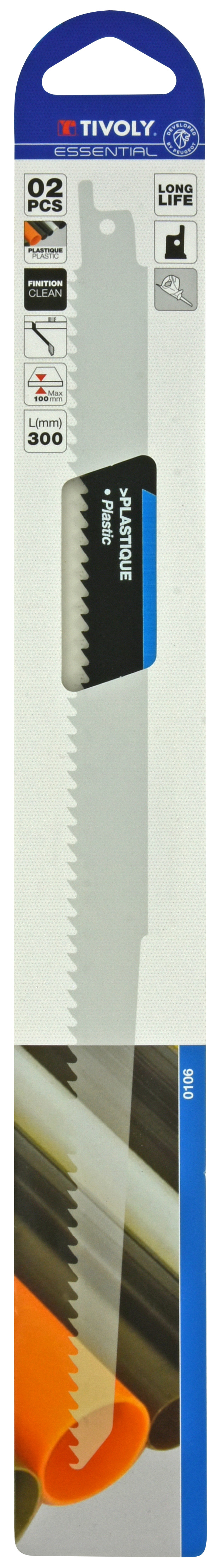 Lame de scie sabre -Pour plastique -Attache universelle / L: 300 / H: 280 / Droite TIVOLY - XT505820106